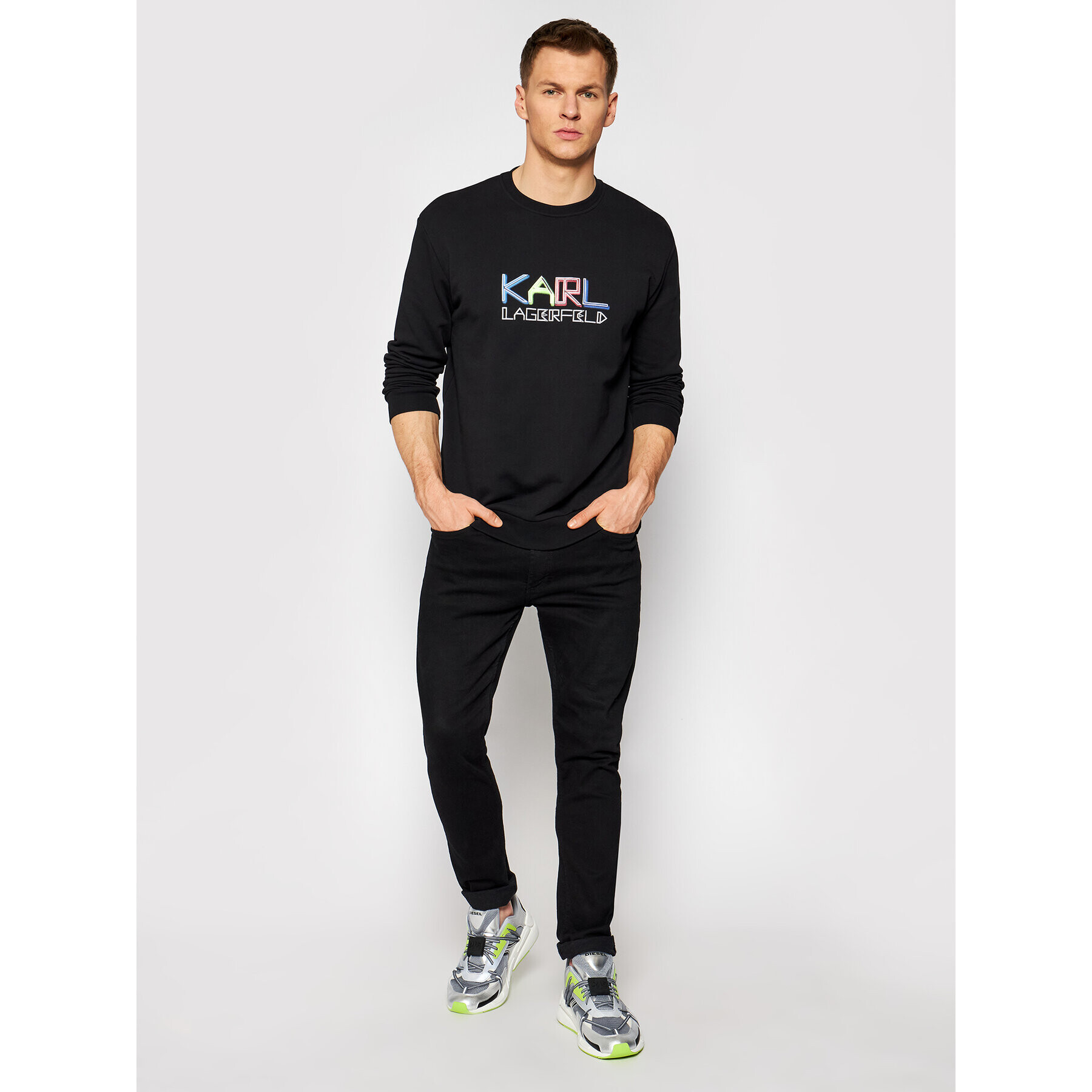 KARL LAGERFELD Mikina Crewneck 705062 511940 Černá Regular Fit - Pepit.cz