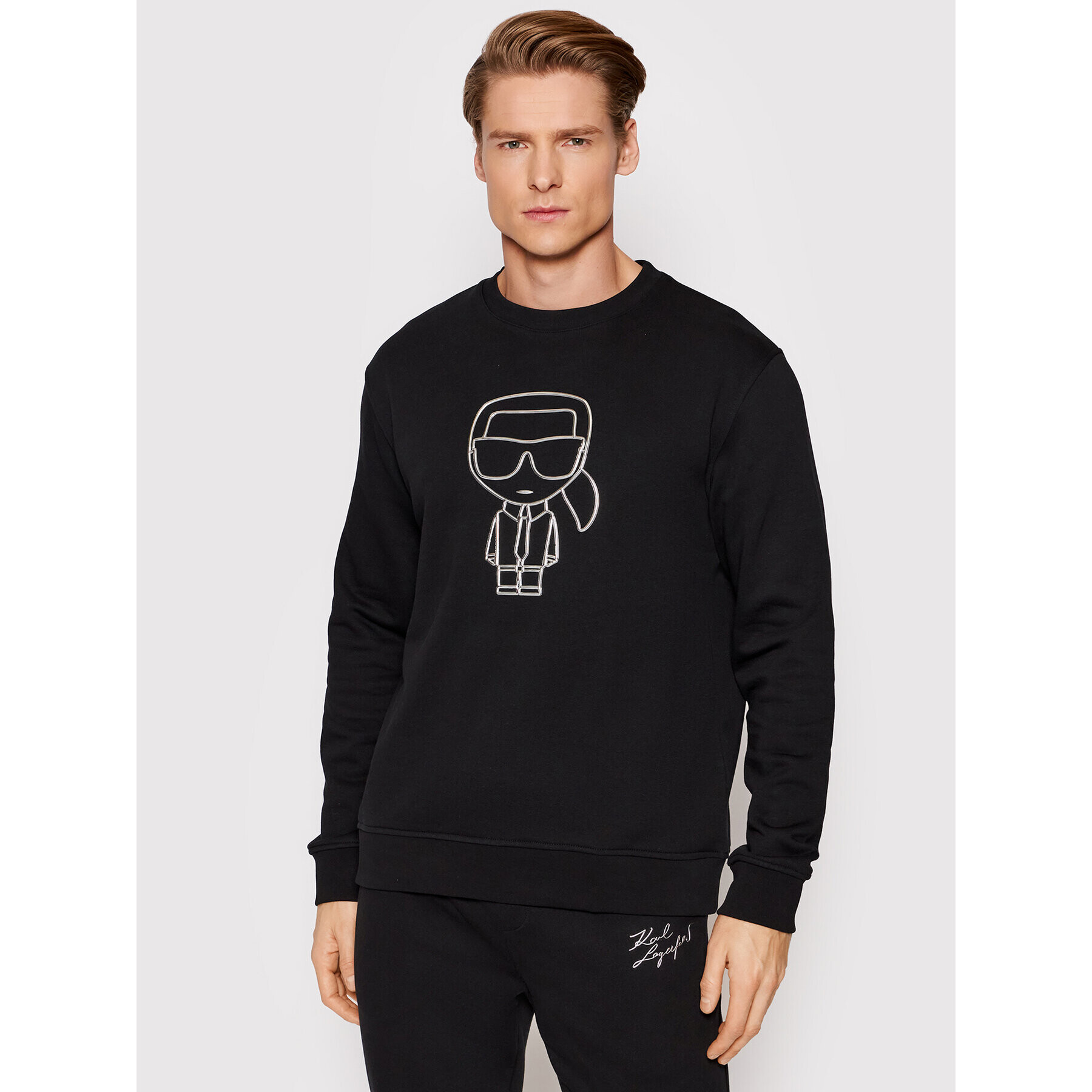 KARL LAGERFELD Mikina Crewneck 705406 521900 Černá Regular Fit - Pepit.cz