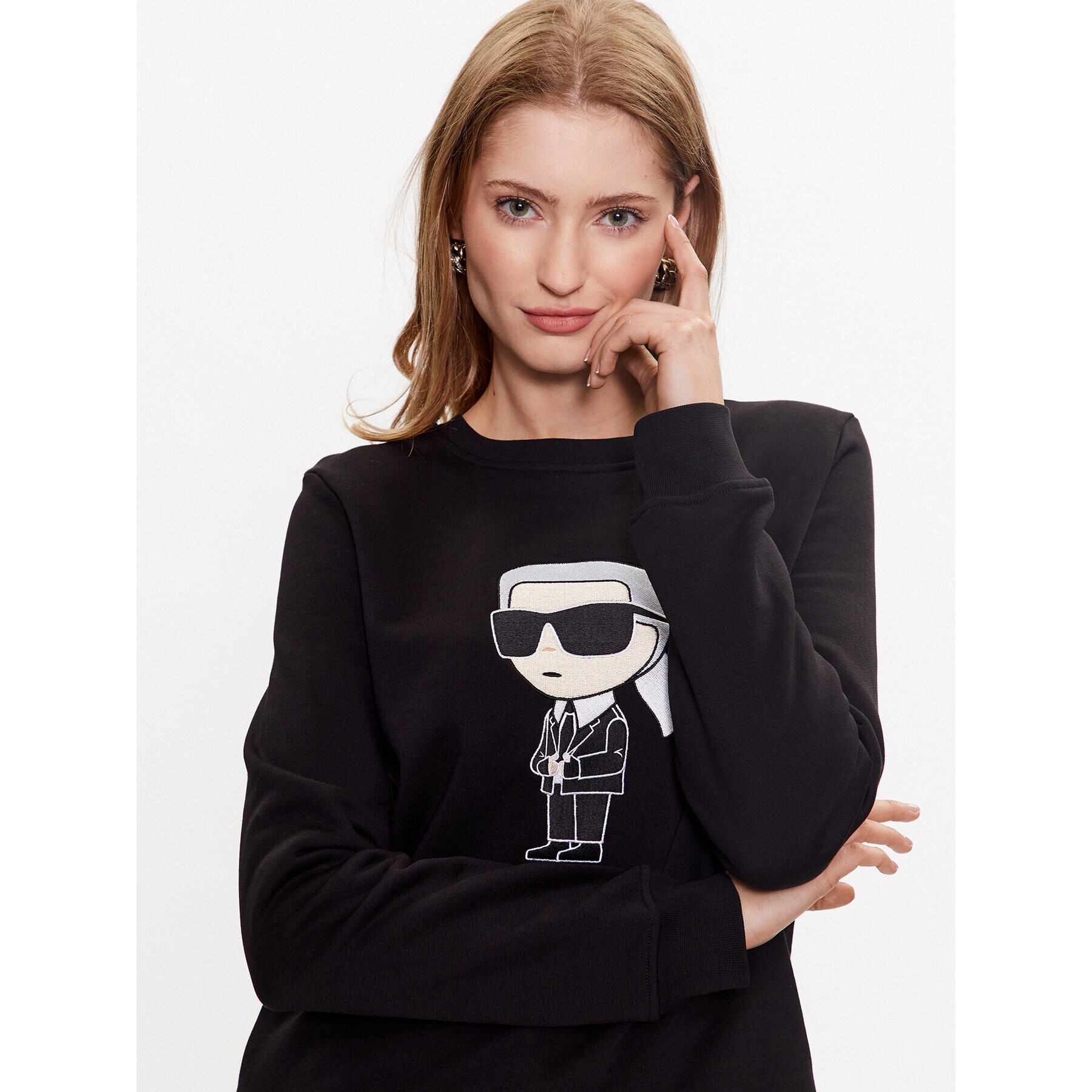 KARL LAGERFELD Mikina Ikonik 2.0 230W1800 Černá Regular Fit - Pepit.cz