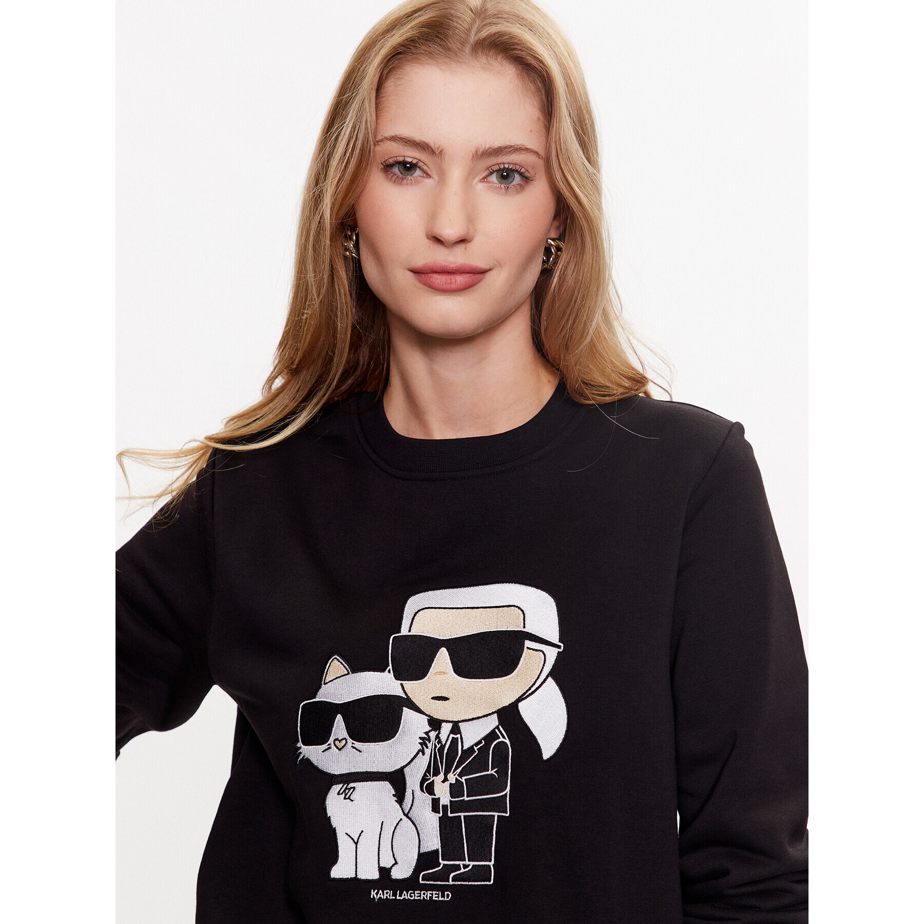 KARL LAGERFELD Mikina Ikonik 2.0 230W1803 Černá Regular Fit - Pepit.cz