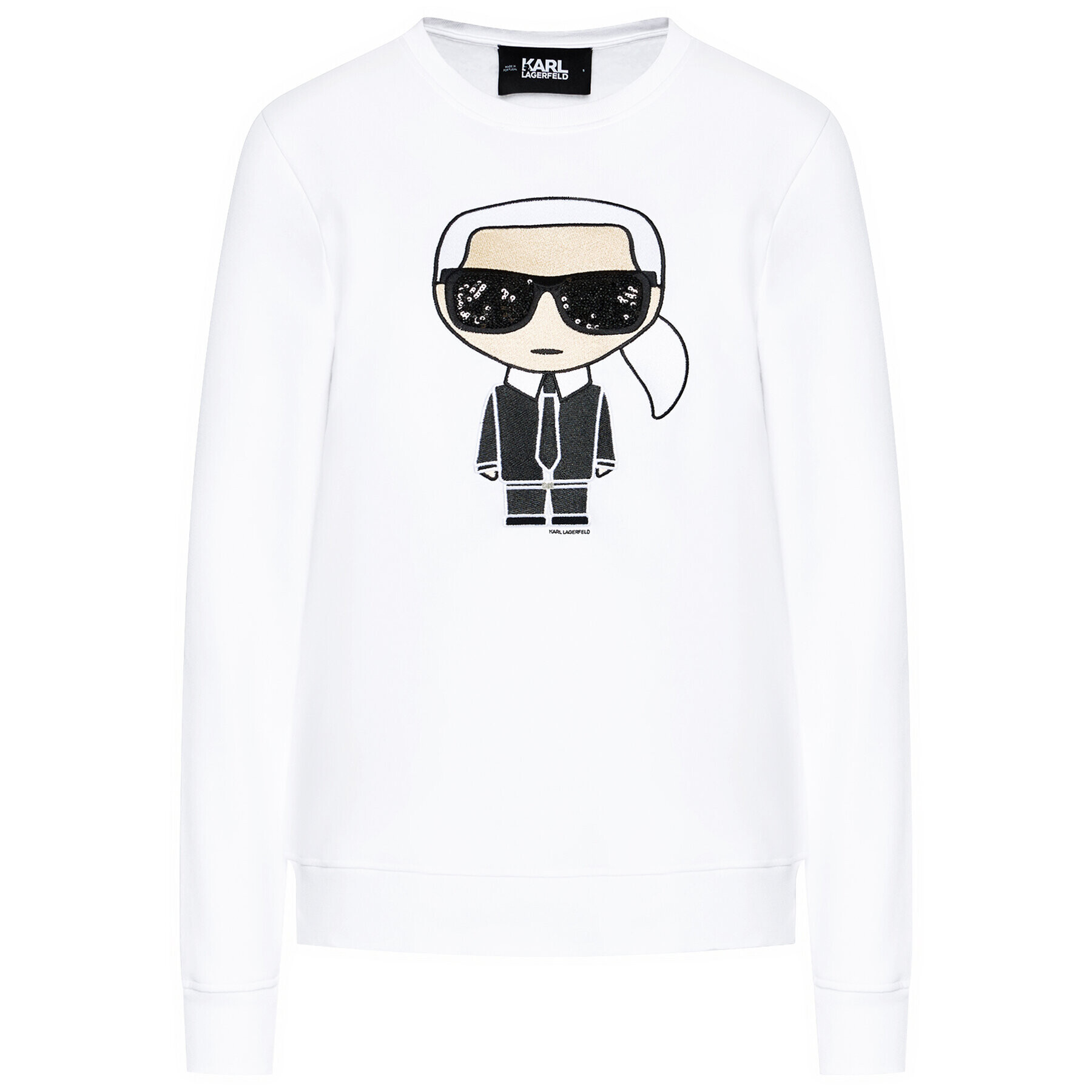 KARL LAGERFELD Mikina Ikonik 210W1820 Bílá Regular Fit - Pepit.cz