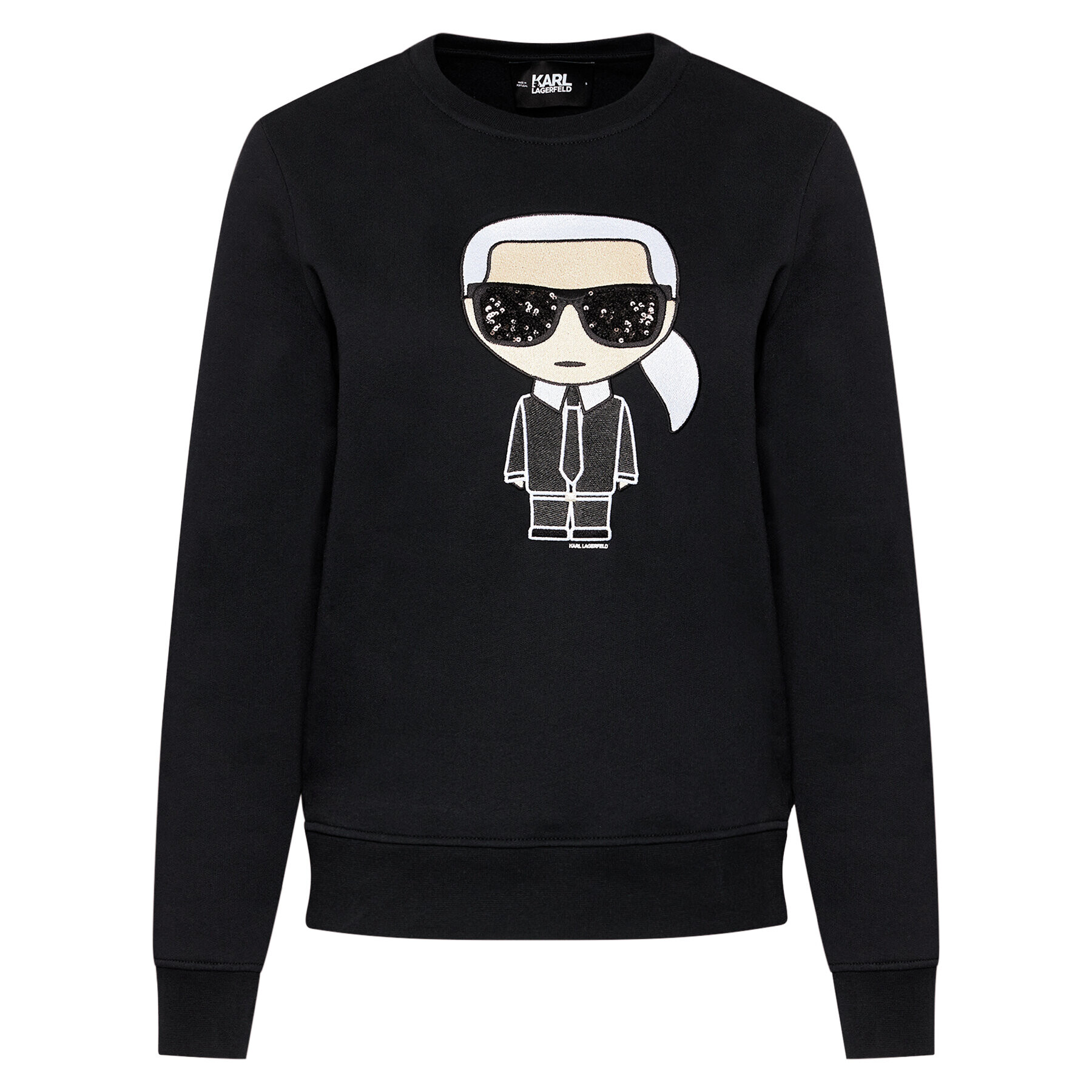 KARL LAGERFELD Mikina Ikonik 210W1820 Černá Regular Fit - Pepit.cz