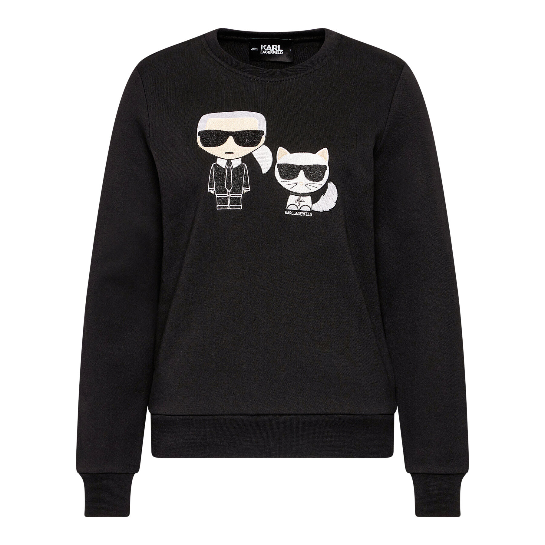 KARL LAGERFELD Mikina Ikonik&Choupette 210W1821 Černá Regular Fit - Pepit.cz