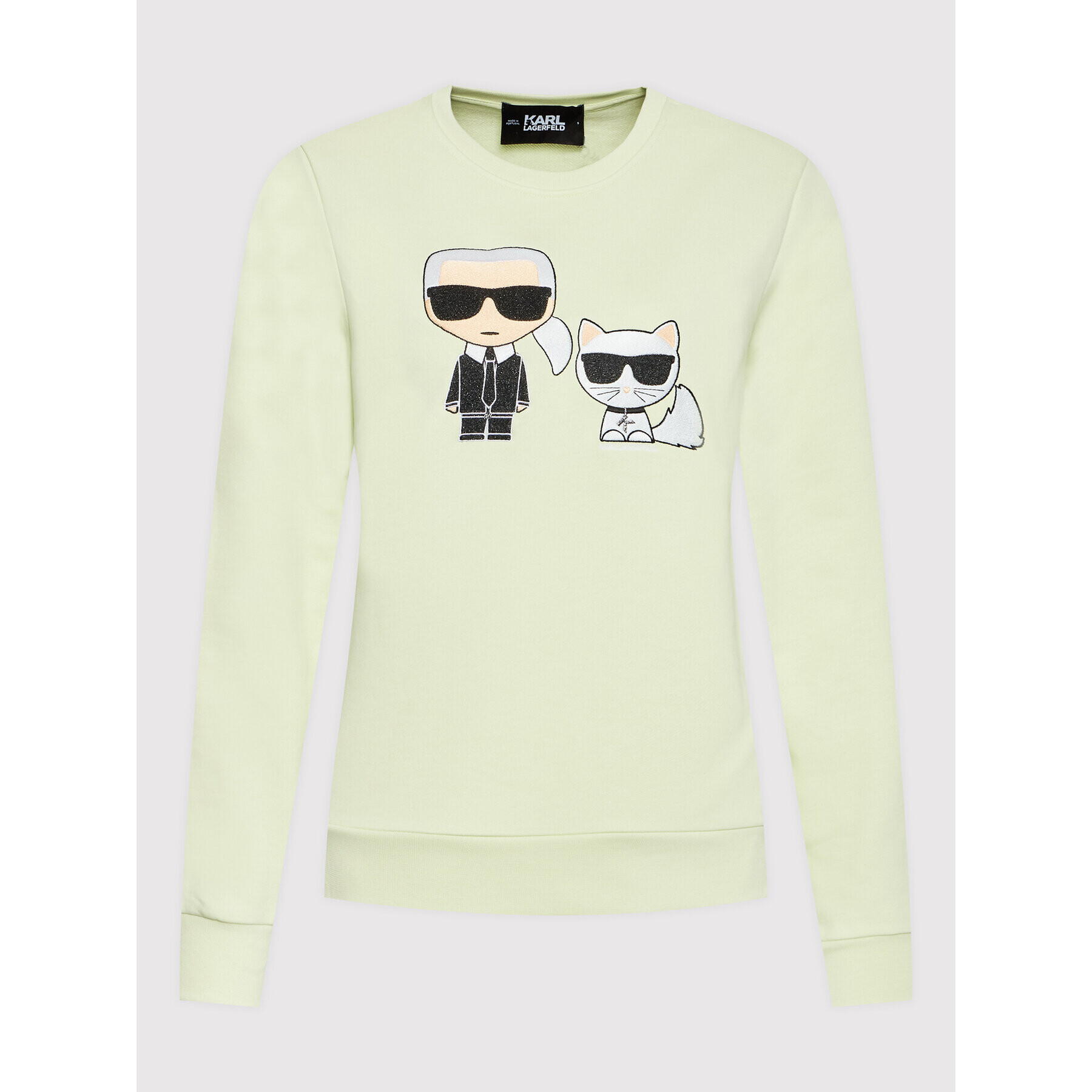 KARL LAGERFELD Mikina Ikonik Choupette 210W1821 Zelená Regular Fit - Pepit.cz