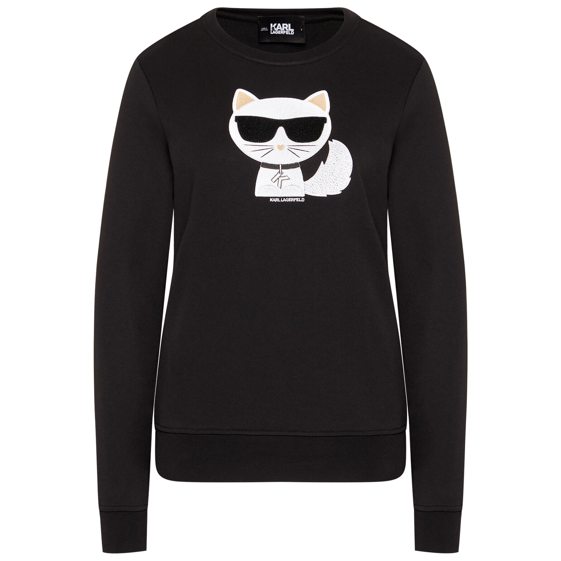 KARL LAGERFELD Mikina Ikonik Choupette 210W1823 Černá Regular Fit - Pepit.cz