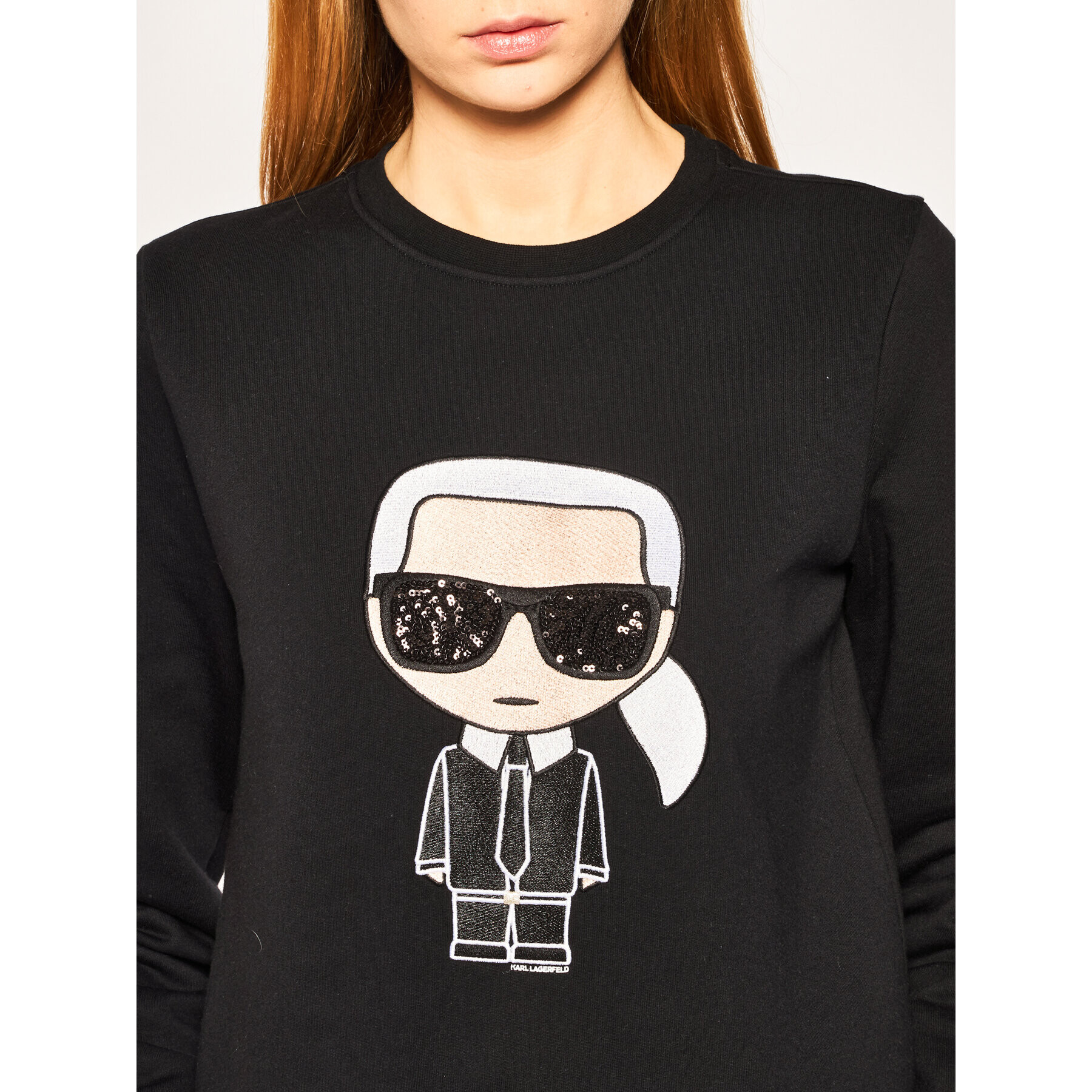 KARL LAGERFELD Mikina Ikonik Karl 201W1802 Černá Regular Fit - Pepit.cz