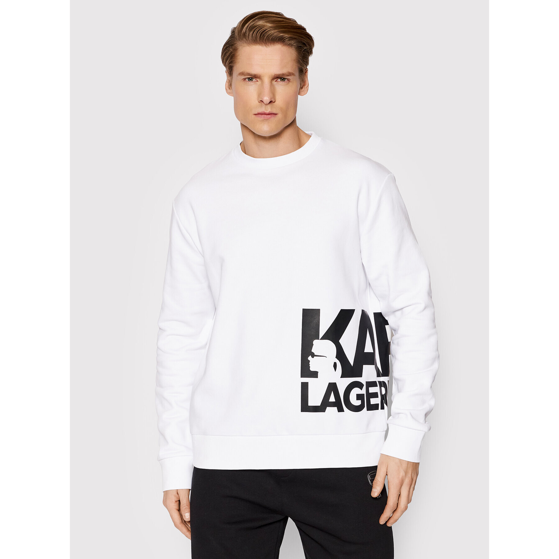 KARL LAGERFELD Mikina Sweat 705084 521900 Bílá Regular Fit - Pepit.cz