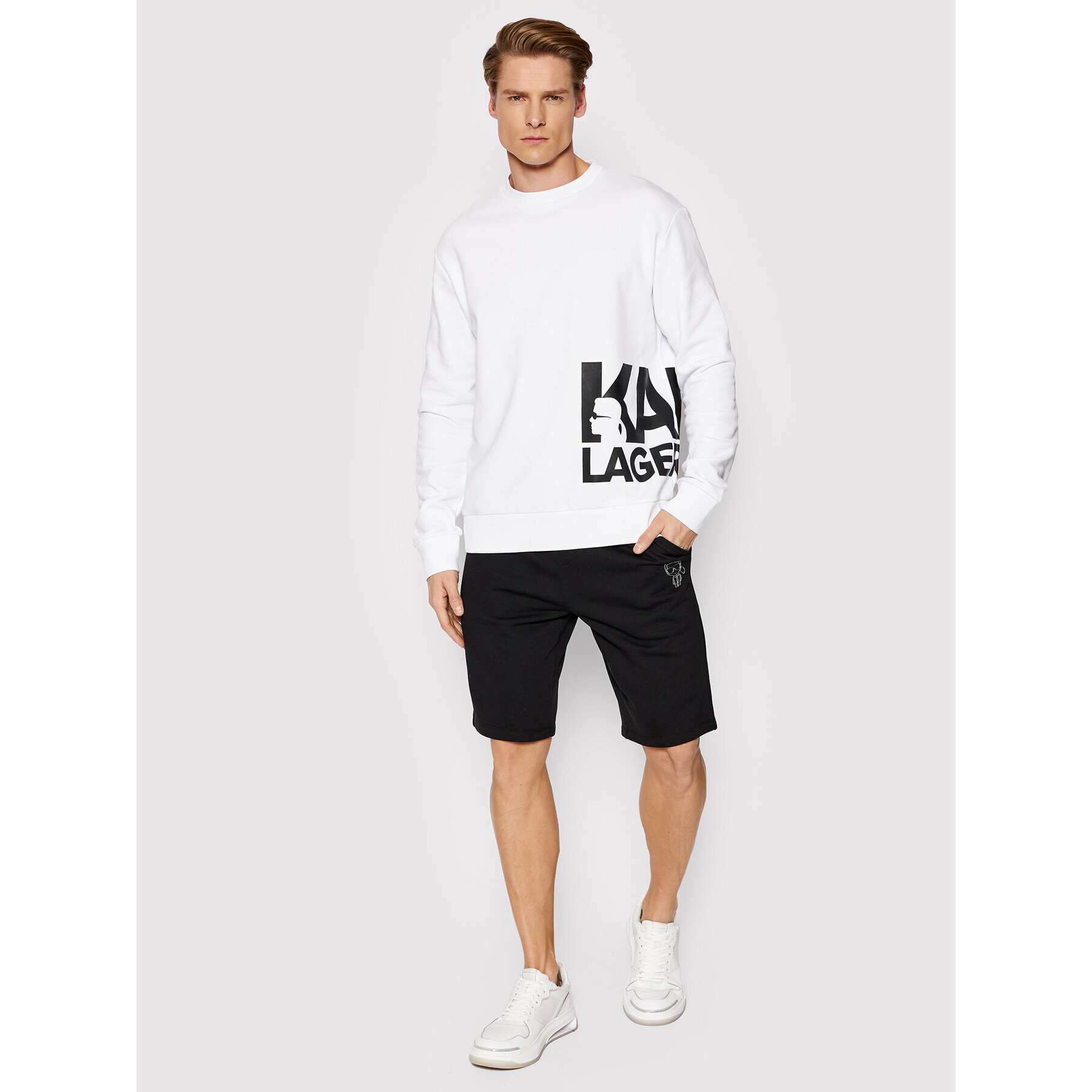 KARL LAGERFELD Mikina Sweat 705084 521900 Bílá Regular Fit - Pepit.cz