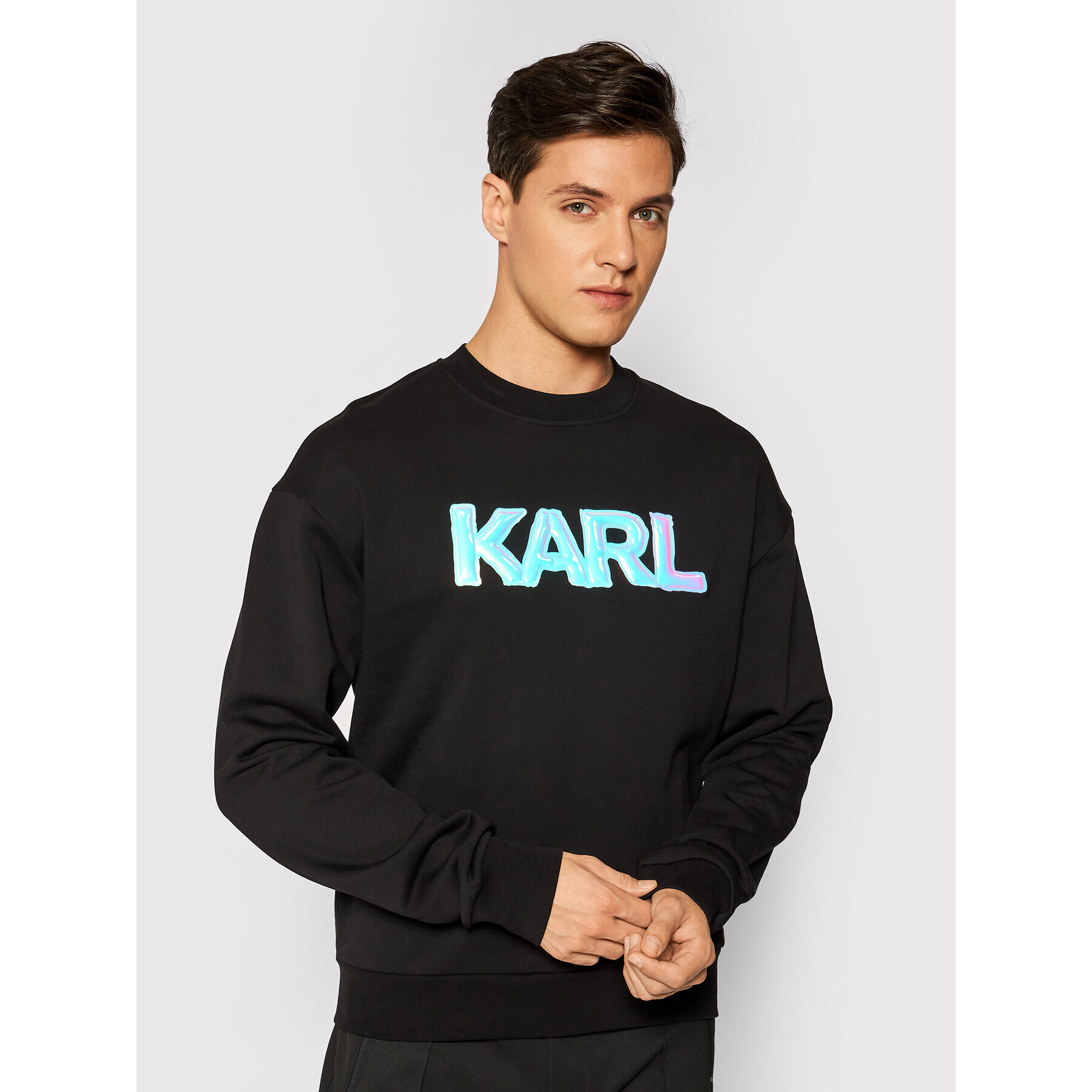 KARL LAGERFELD Mikina Unisex Balloon Logo 211U1804 Černá Regular Fit - Pepit.cz