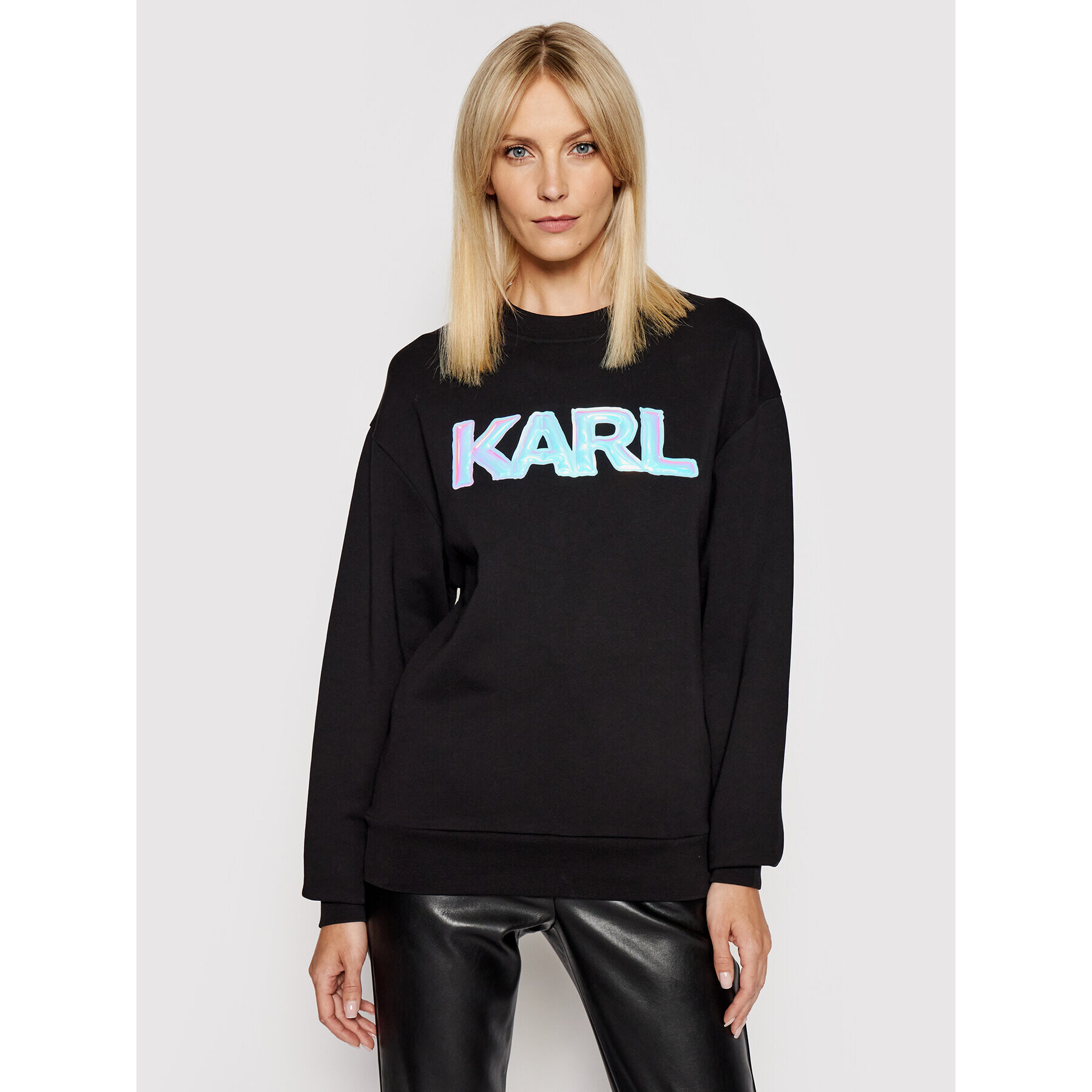 KARL LAGERFELD Mikina Unisex Balloon Logo 211U1804 Černá Regular Fit - Pepit.cz