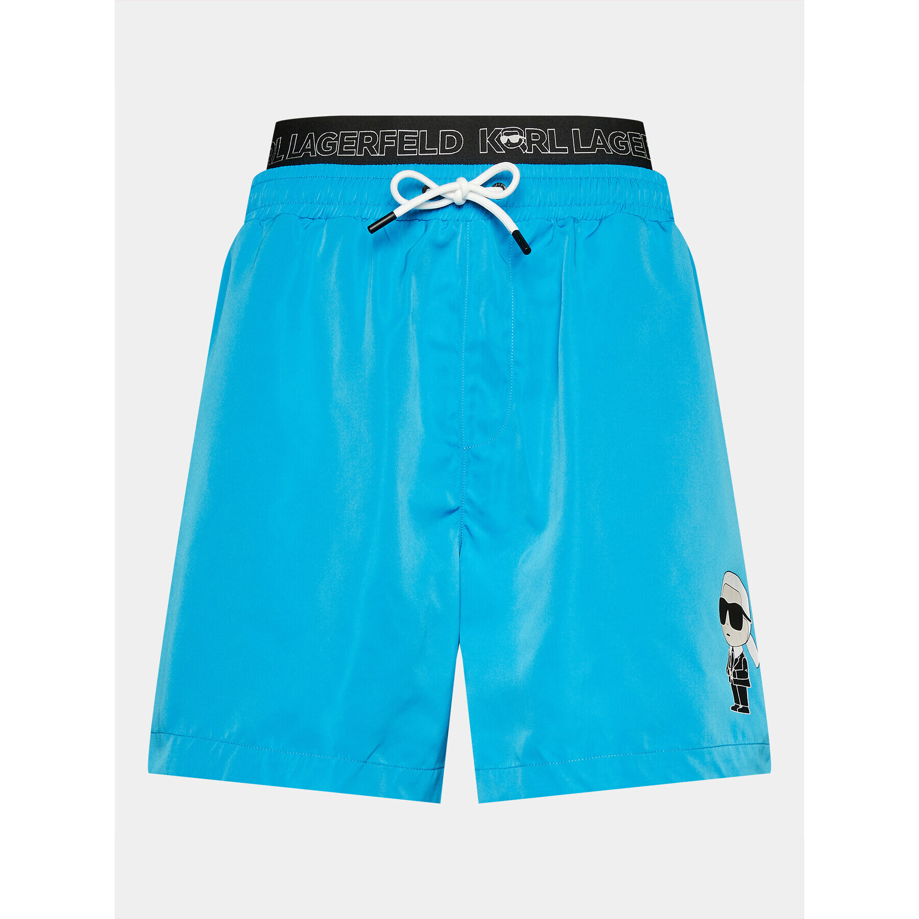 KARL LAGERFELD Plážové šortky Ikonik 2.0 Elastic Med Shorts 235M2213 Modrá Regular Fit - Pepit.cz