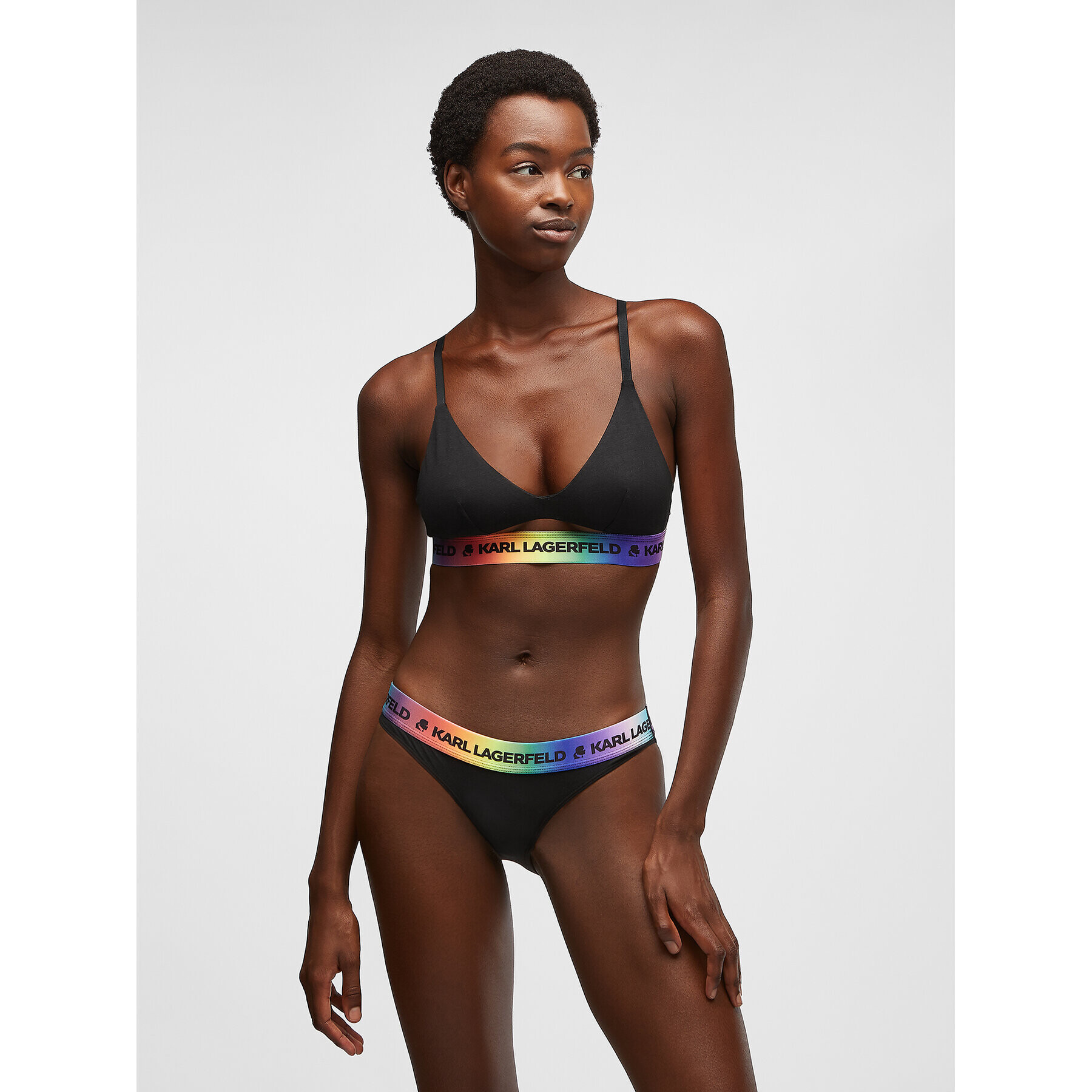 KARL LAGERFELD Podprsenka Bralette Pride 225W2117 Černá - Pepit.cz