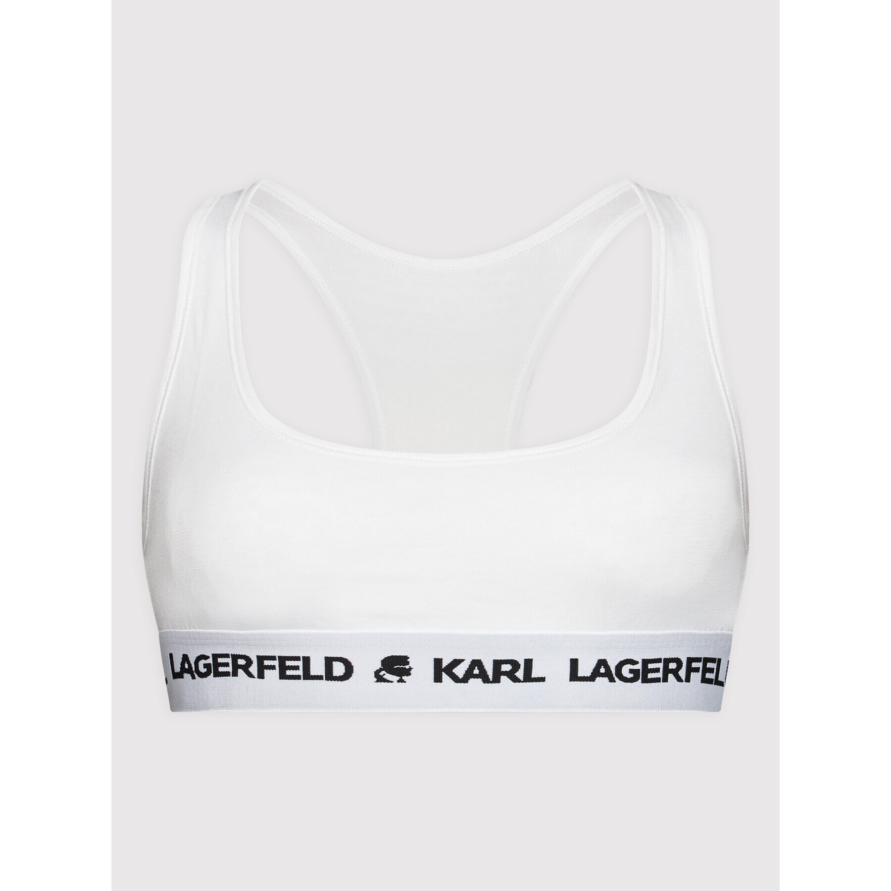 KARL LAGERFELD Podprsenkový top Logo 211W2102 Bílá - Pepit.cz