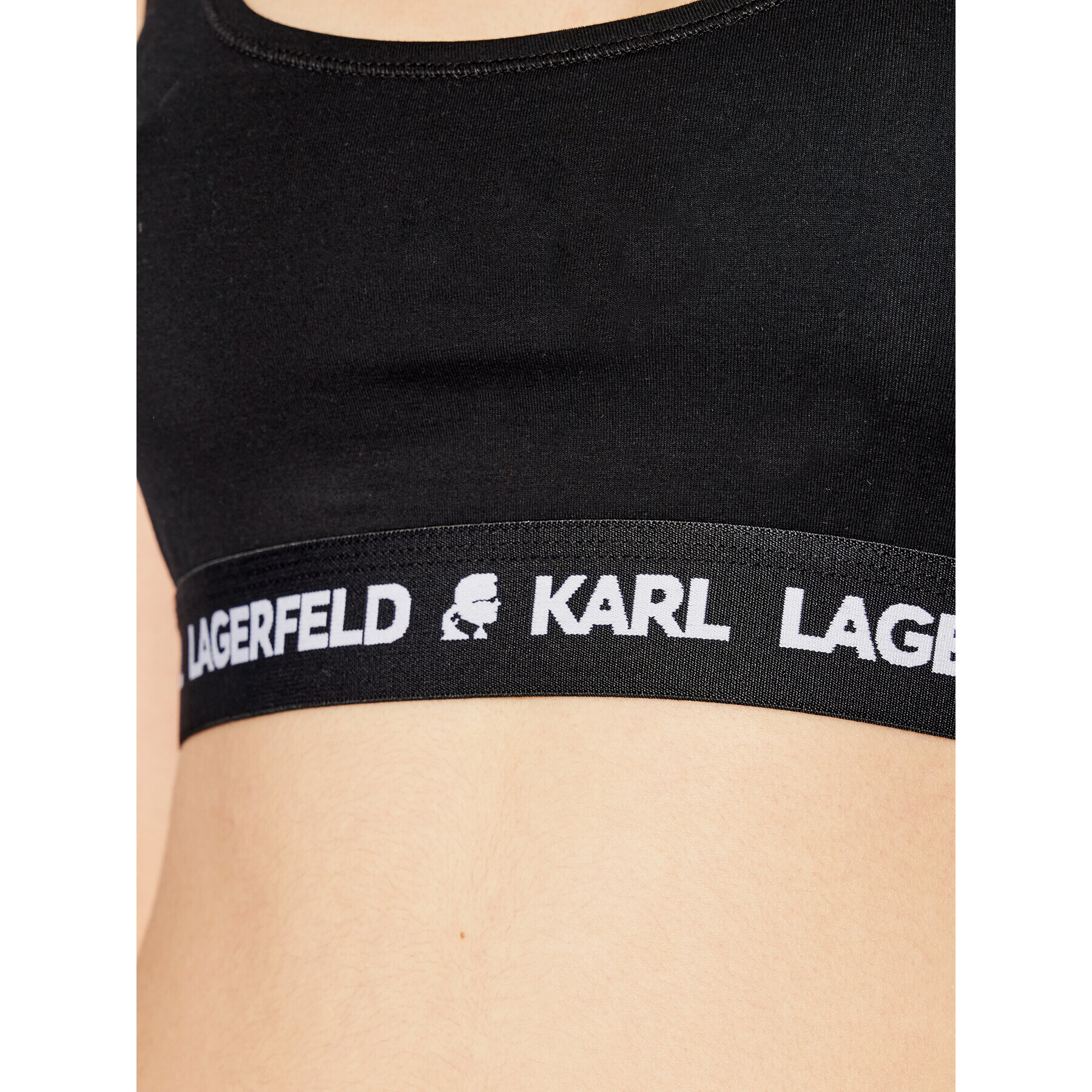 KARL LAGERFELD Podprsenkový top Logo 211W2102 Černá - Pepit.cz