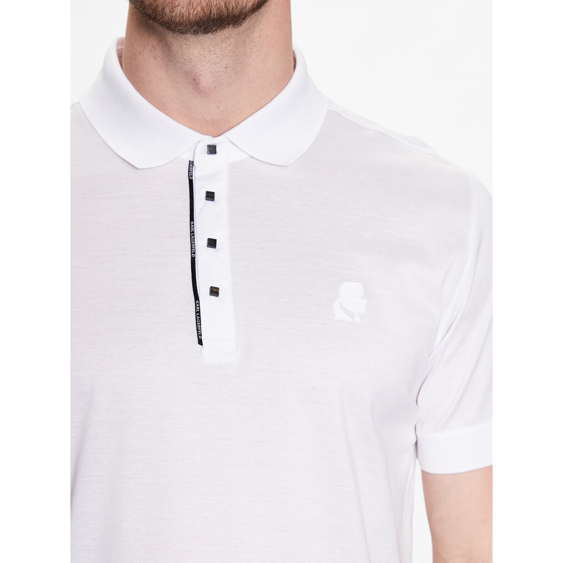 KARL LAGERFELD Polokošile 745001 532200 Bílá Regular Fit - Pepit.cz