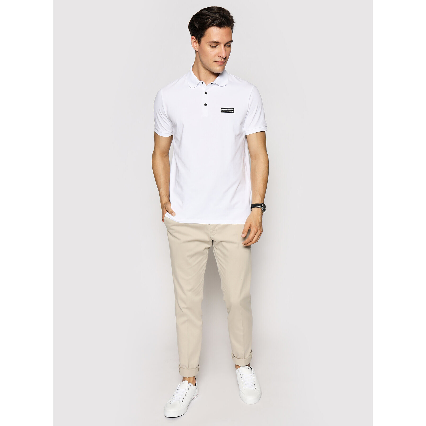 KARL LAGERFELD Polokošile 745016 511221 Bílá Regular Fit - Pepit.cz