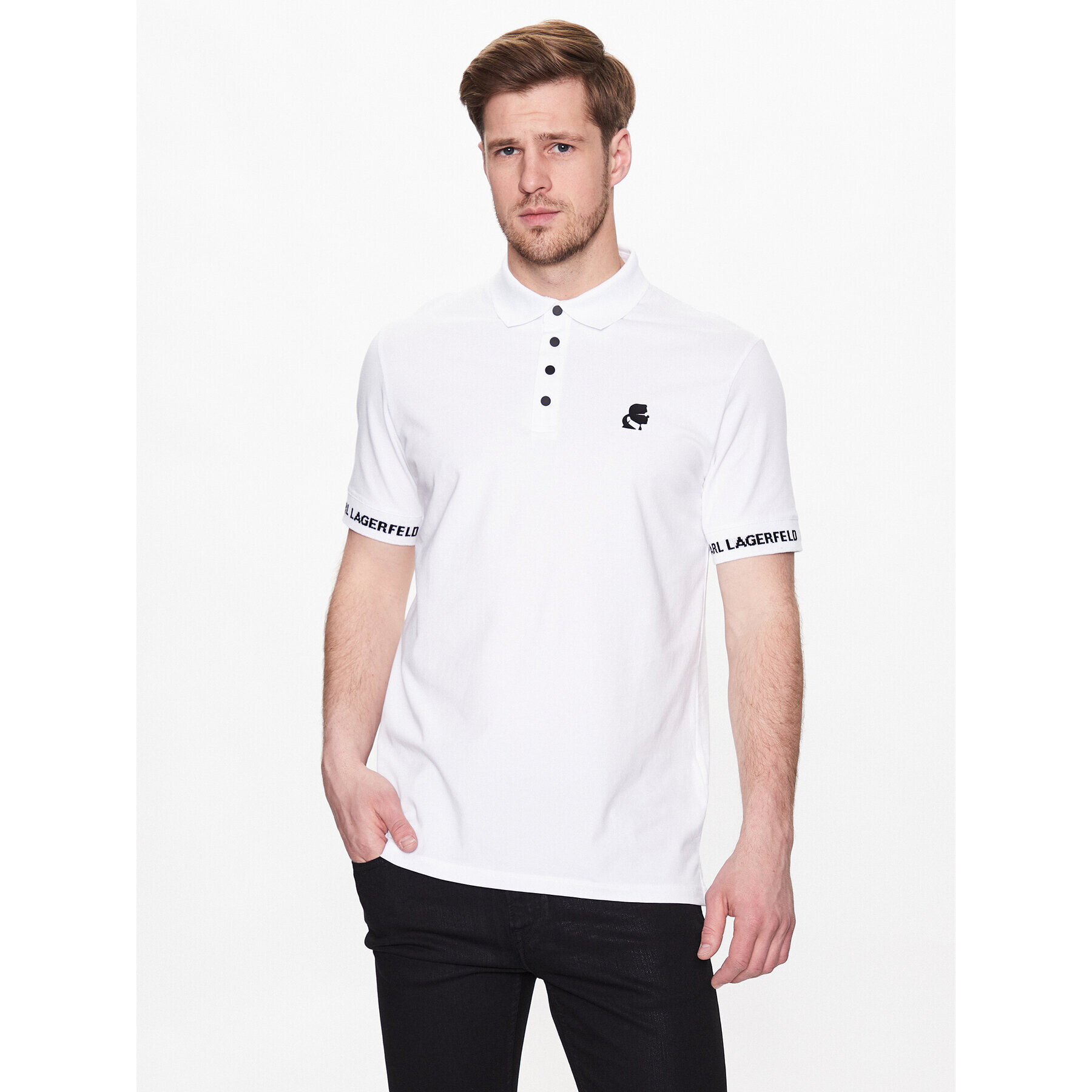 KARL LAGERFELD Polokošile 745018 532221 Bílá Regular Fit - Pepit.cz