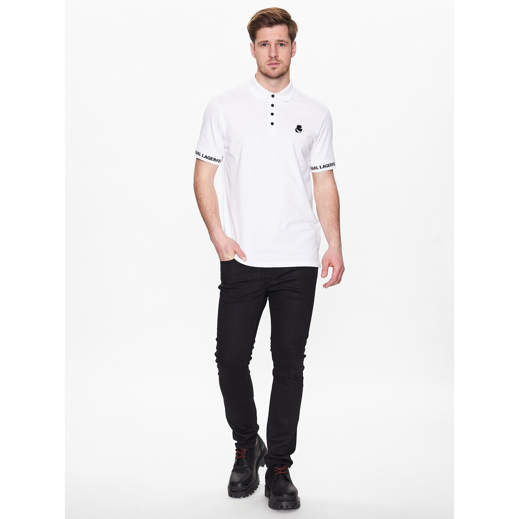 KARL LAGERFELD Polokošile 745018 532221 Bílá Regular Fit - Pepit.cz