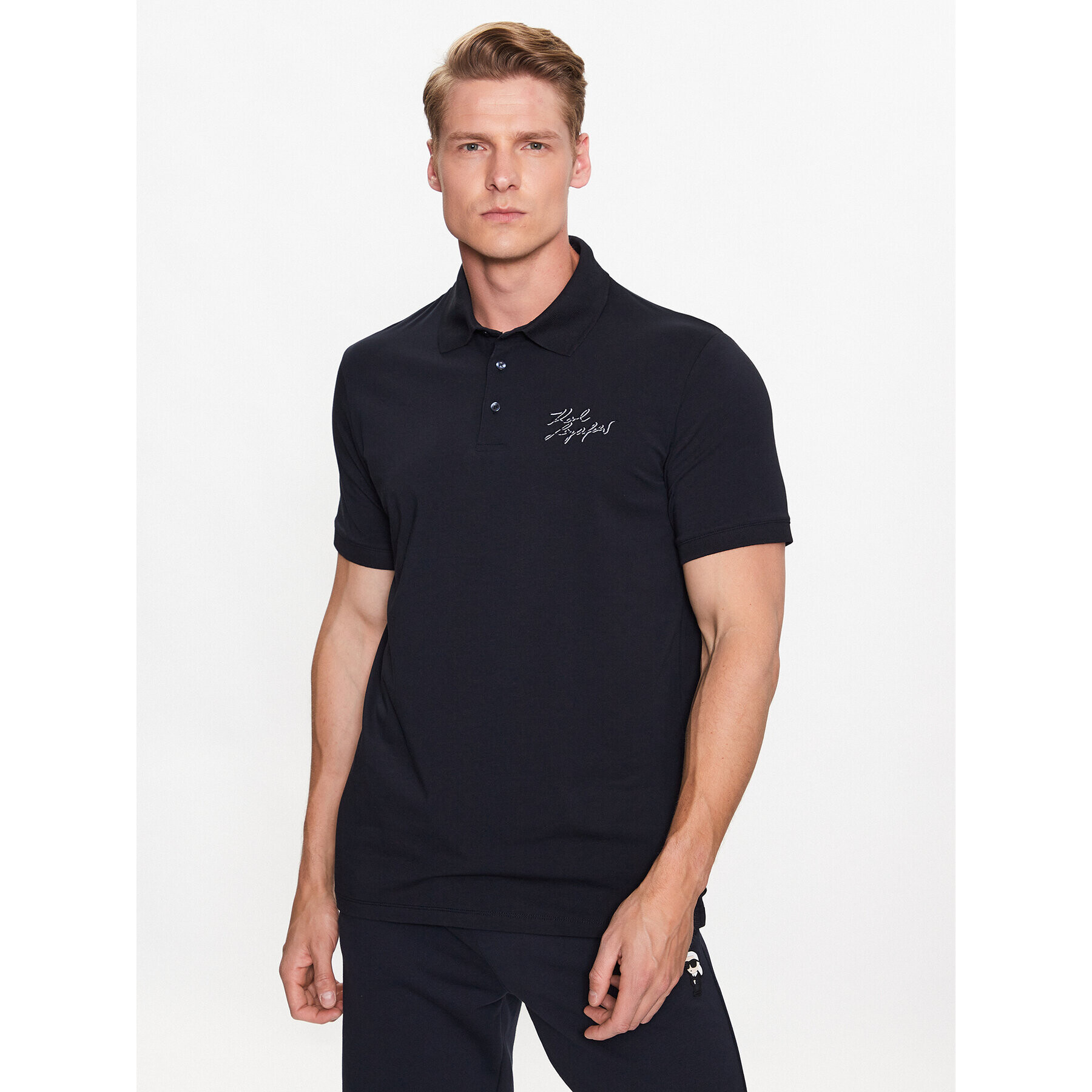 KARL LAGERFELD Polokošile 745019 532221 Tmavomodrá Regular Fit - Pepit.cz