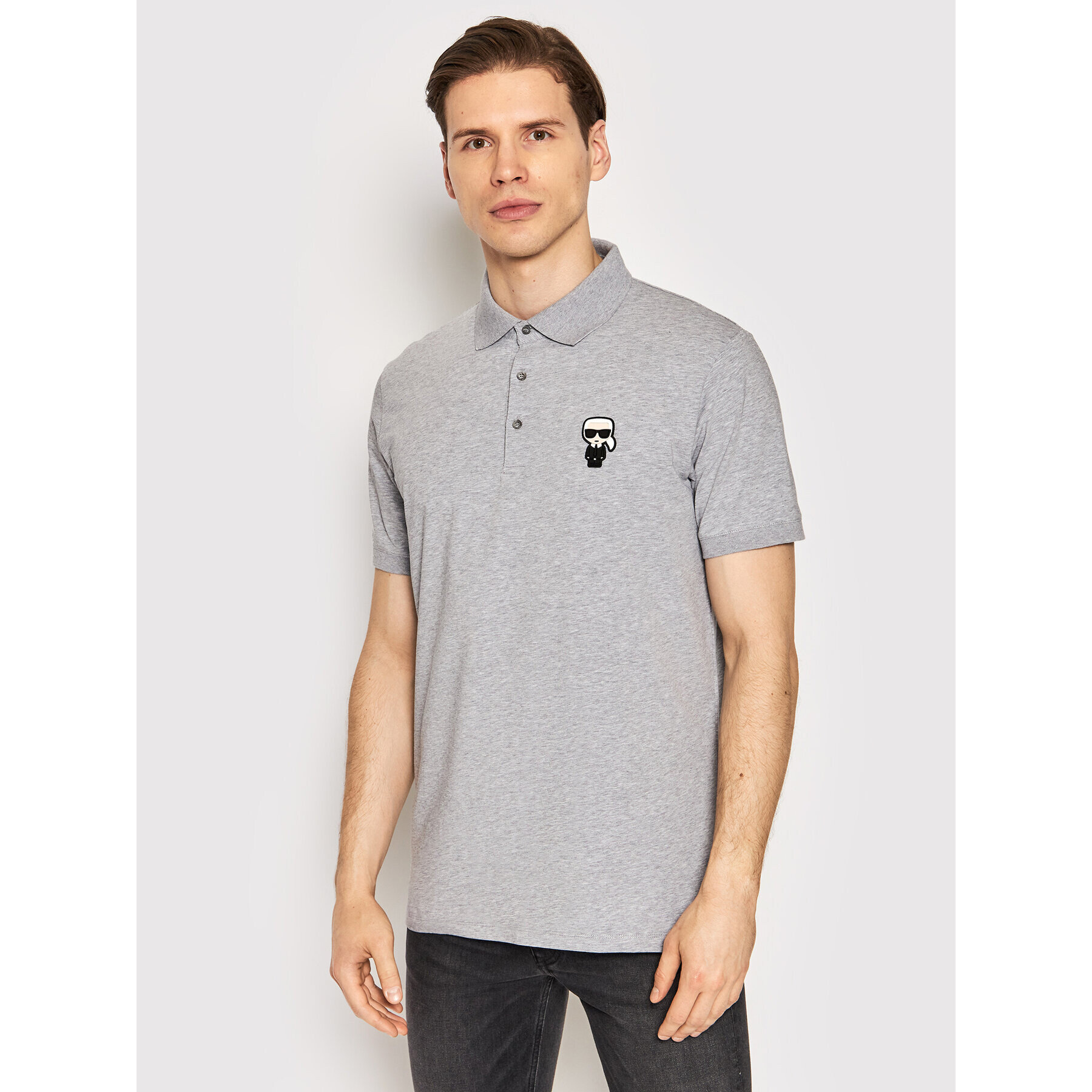 KARL LAGERFELD Polokošile 745022 521221 Šedá Regular Fit - Pepit.cz