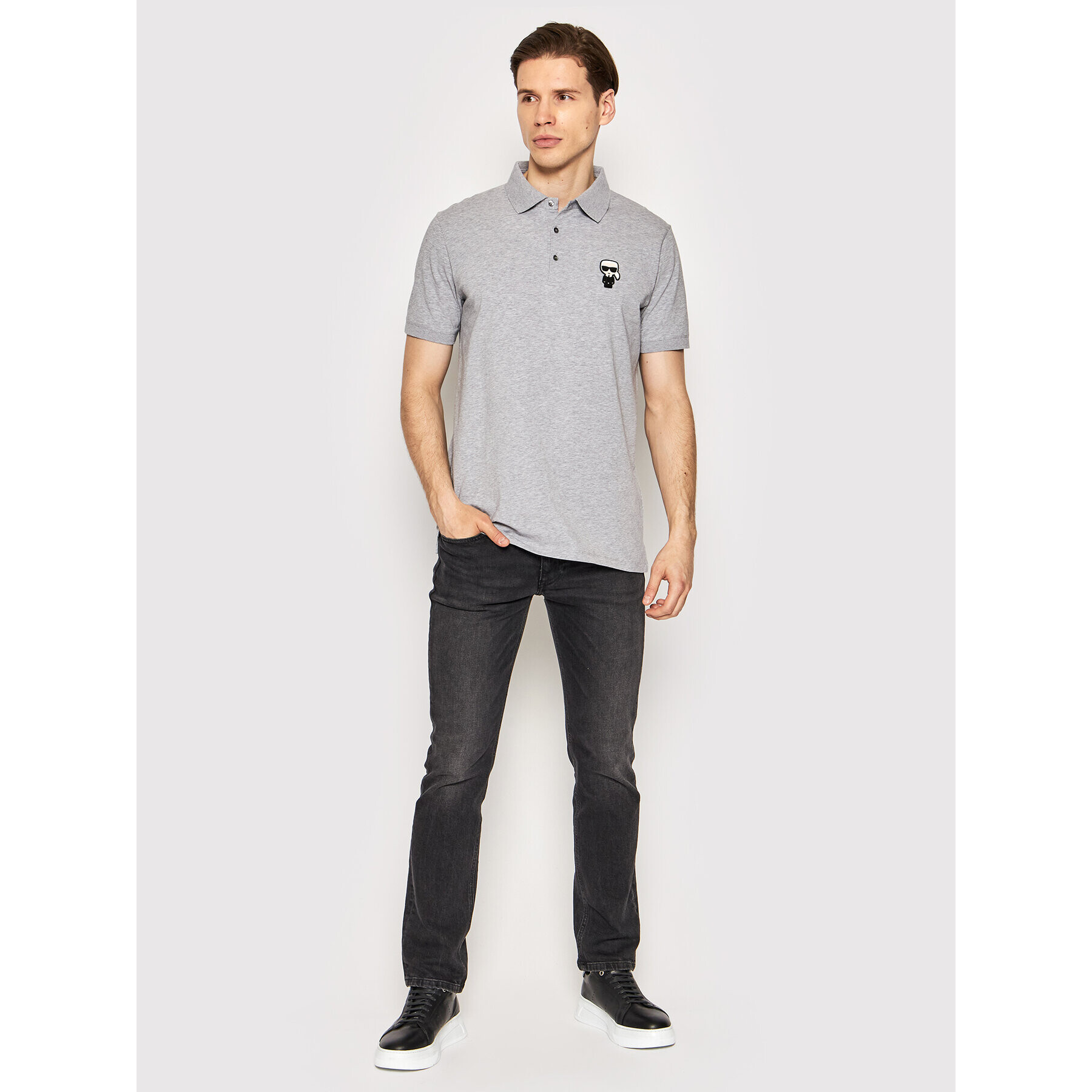 KARL LAGERFELD Polokošile 745022 521221 Šedá Regular Fit - Pepit.cz