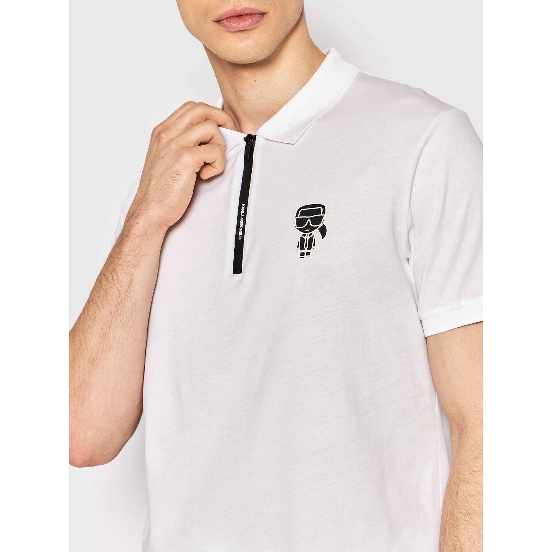 KARL LAGERFELD Polokošile 745025 521224 Bílá Regular Fit - Pepit.cz