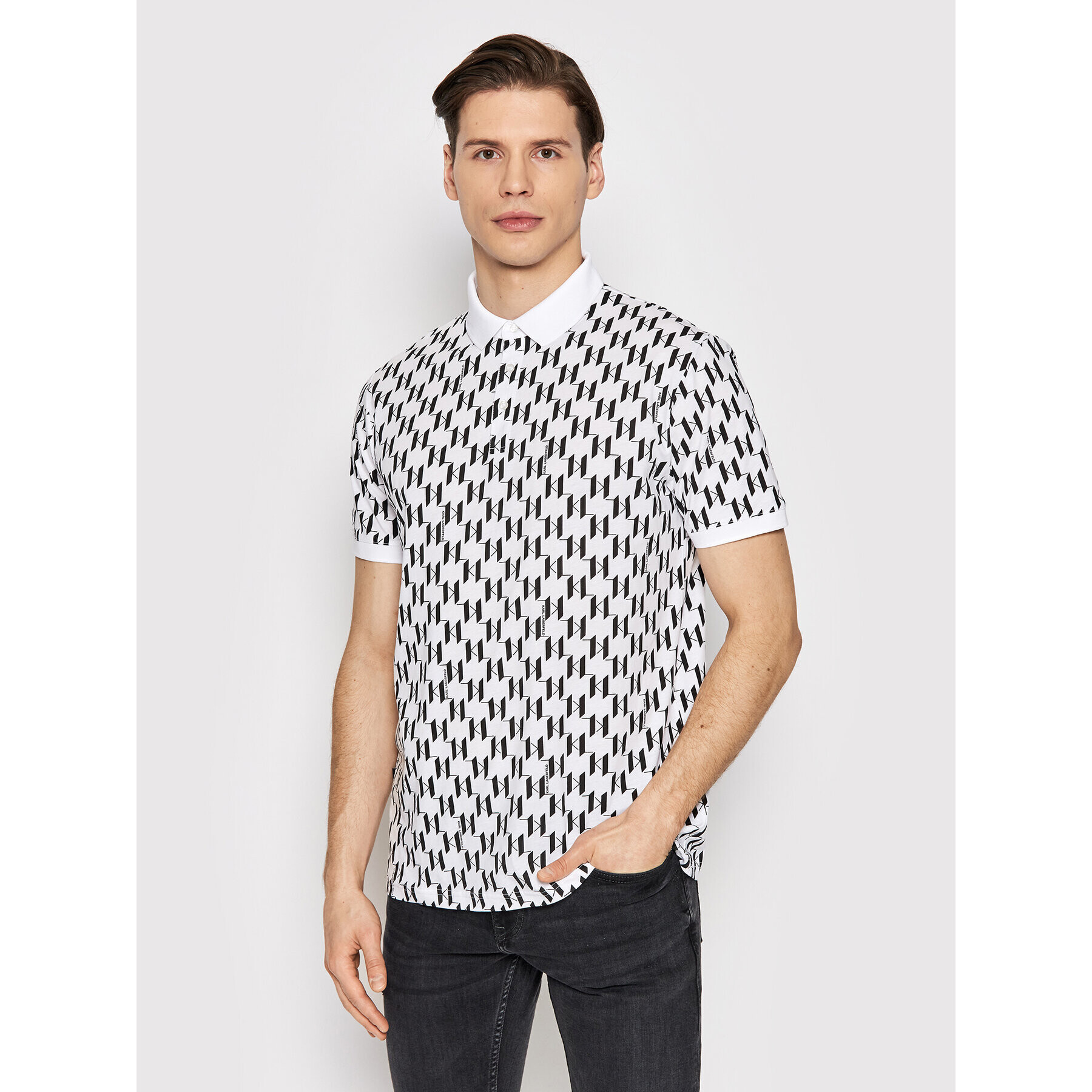 KARL LAGERFELD Polokošile 745070 521251 Bílá Regular Fit - Pepit.cz