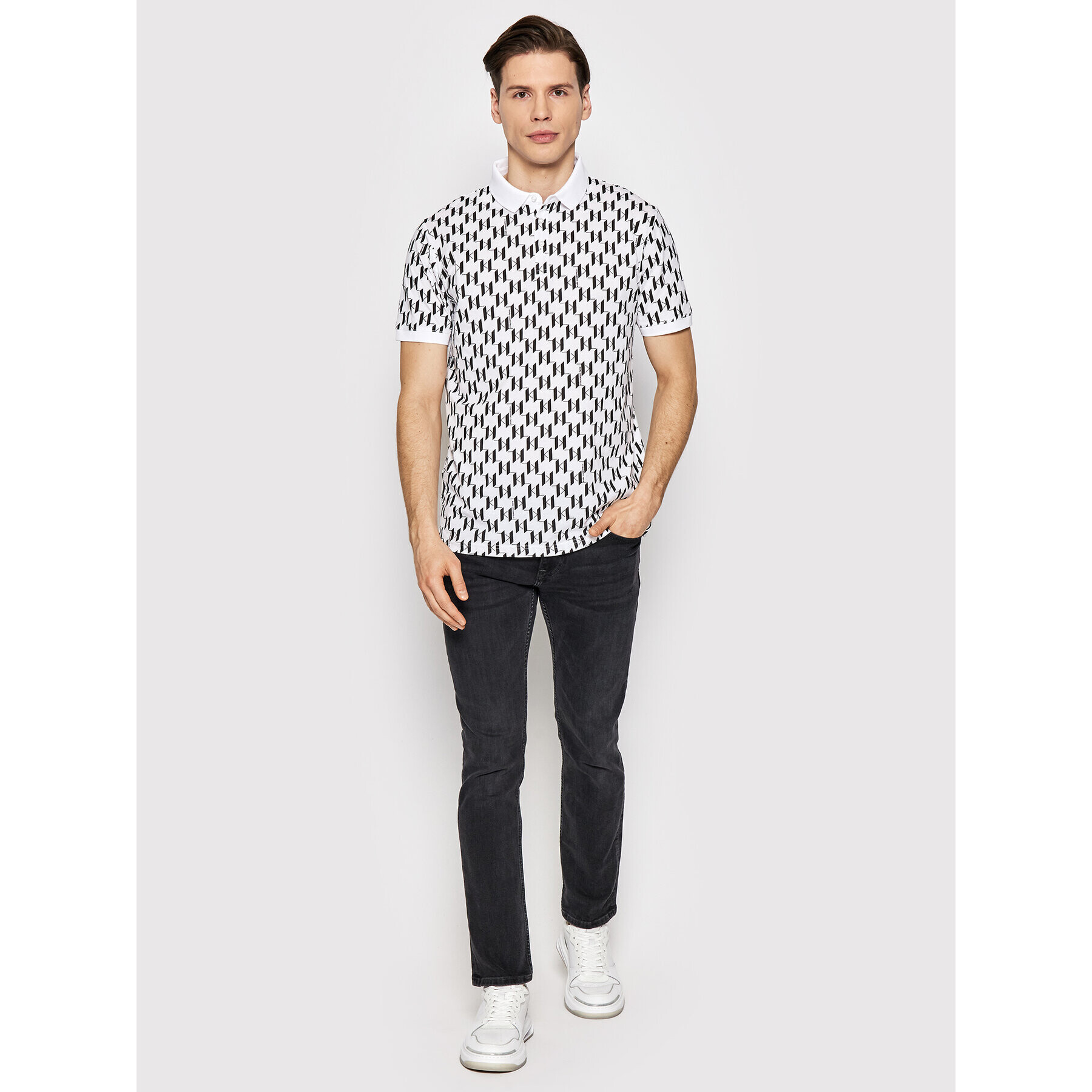 KARL LAGERFELD Polokošile 745070 521251 Bílá Regular Fit - Pepit.cz