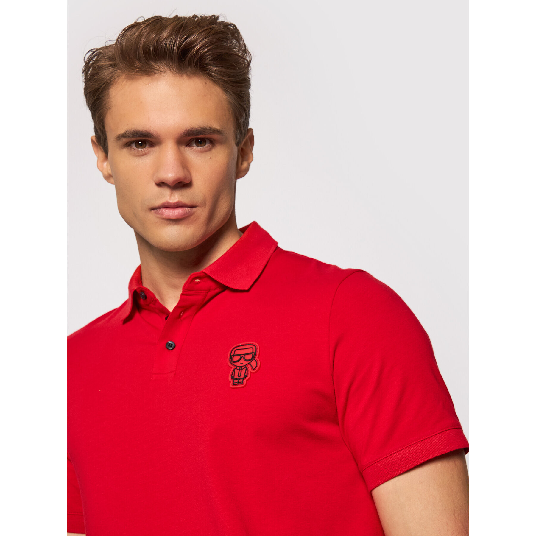 KARL LAGERFELD Polokošile 745071 512221 Červená Regular Fit - Pepit.cz