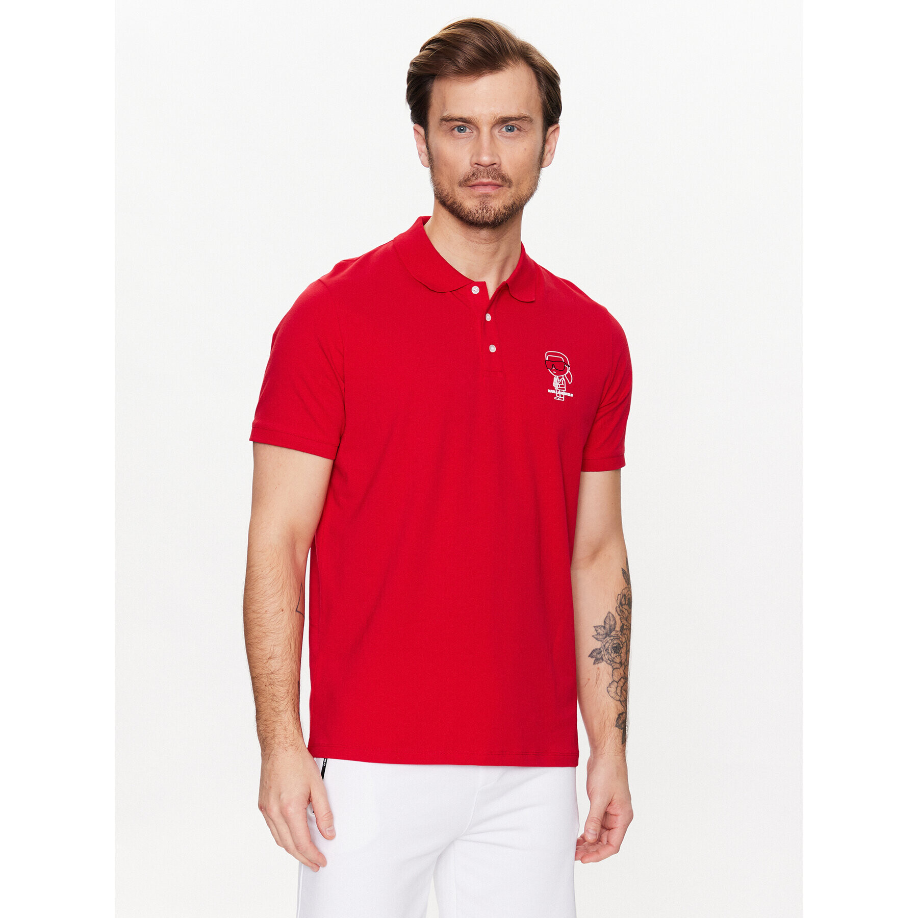 KARL LAGERFELD Polokošile 745420 532221 Červená Regular Fit - Pepit.cz