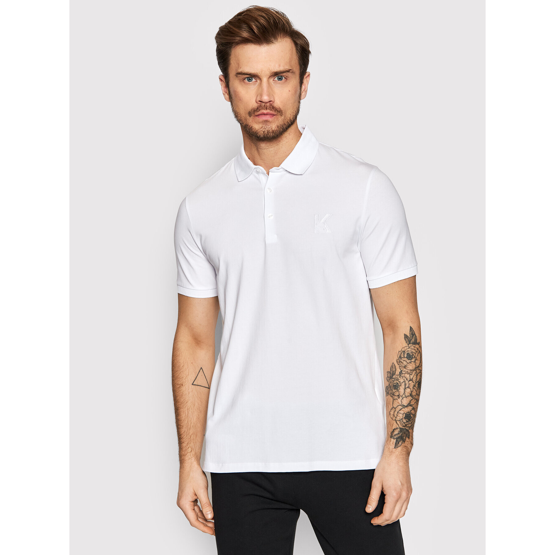 KARL LAGERFELD Polokošile 745890 500221 Bílá Regular Fit - Pepit.cz