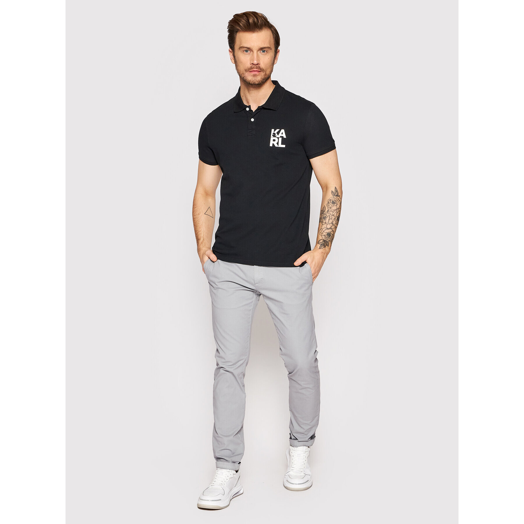 KARL LAGERFELD Polokošile KL22MPL01 Černá Regular Fit - Pepit.cz