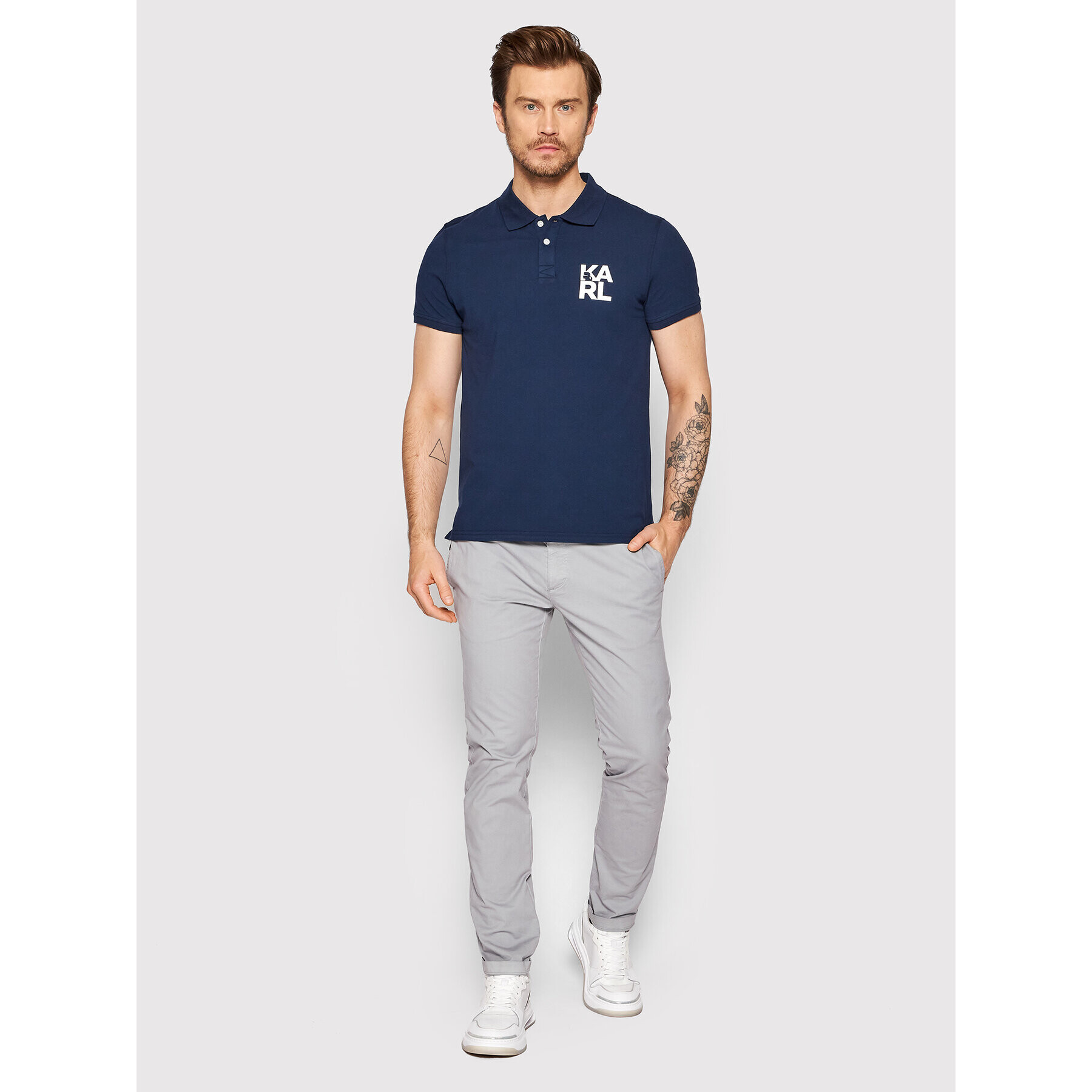 KARL LAGERFELD Polokošile KL22MPL01 Tmavomodrá Regular Fit - Pepit.cz