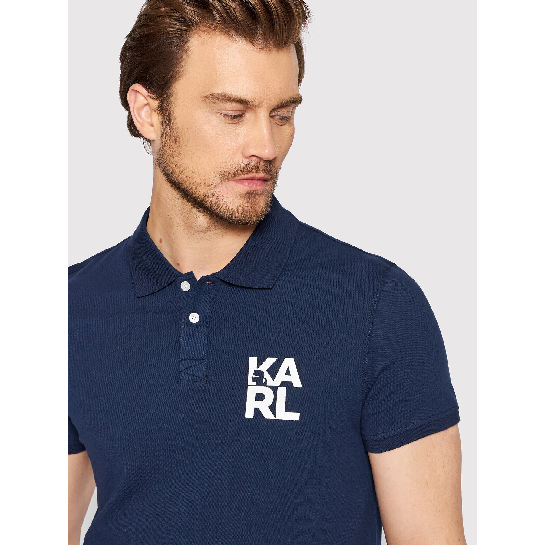 KARL LAGERFELD Polokošile KL22MPL01 Tmavomodrá Regular Fit - Pepit.cz