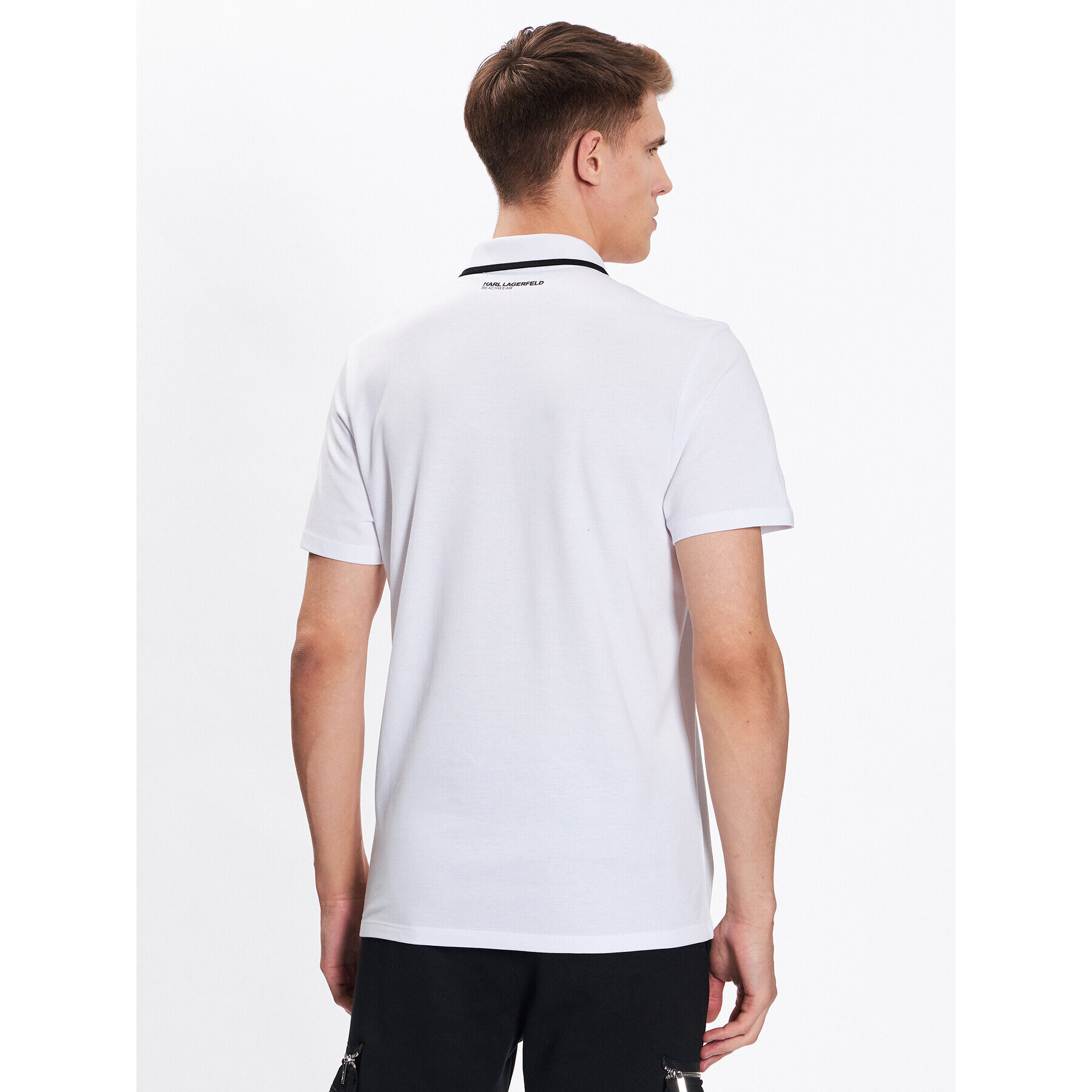 KARL LAGERFELD Polokošile Logo 230M2210 Bílá Regular Fit - Pepit.cz