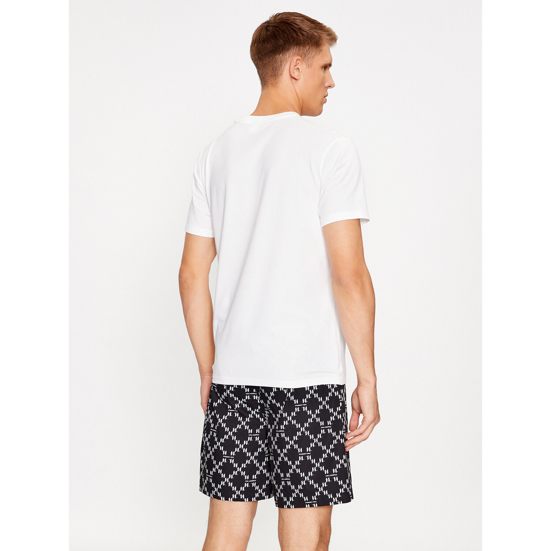 KARL LAGERFELD Pyžamo Woven Monogram Short Pj Set 235M2100 Černá Regular Fit - Pepit.cz