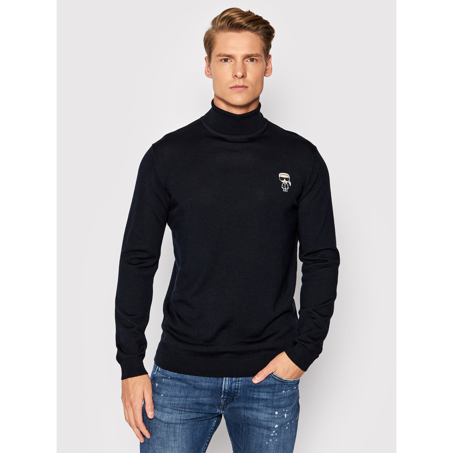 KARL LAGERFELD Rolák Knit 655014 512399 Tmavomodrá Regular Fit - Pepit.cz