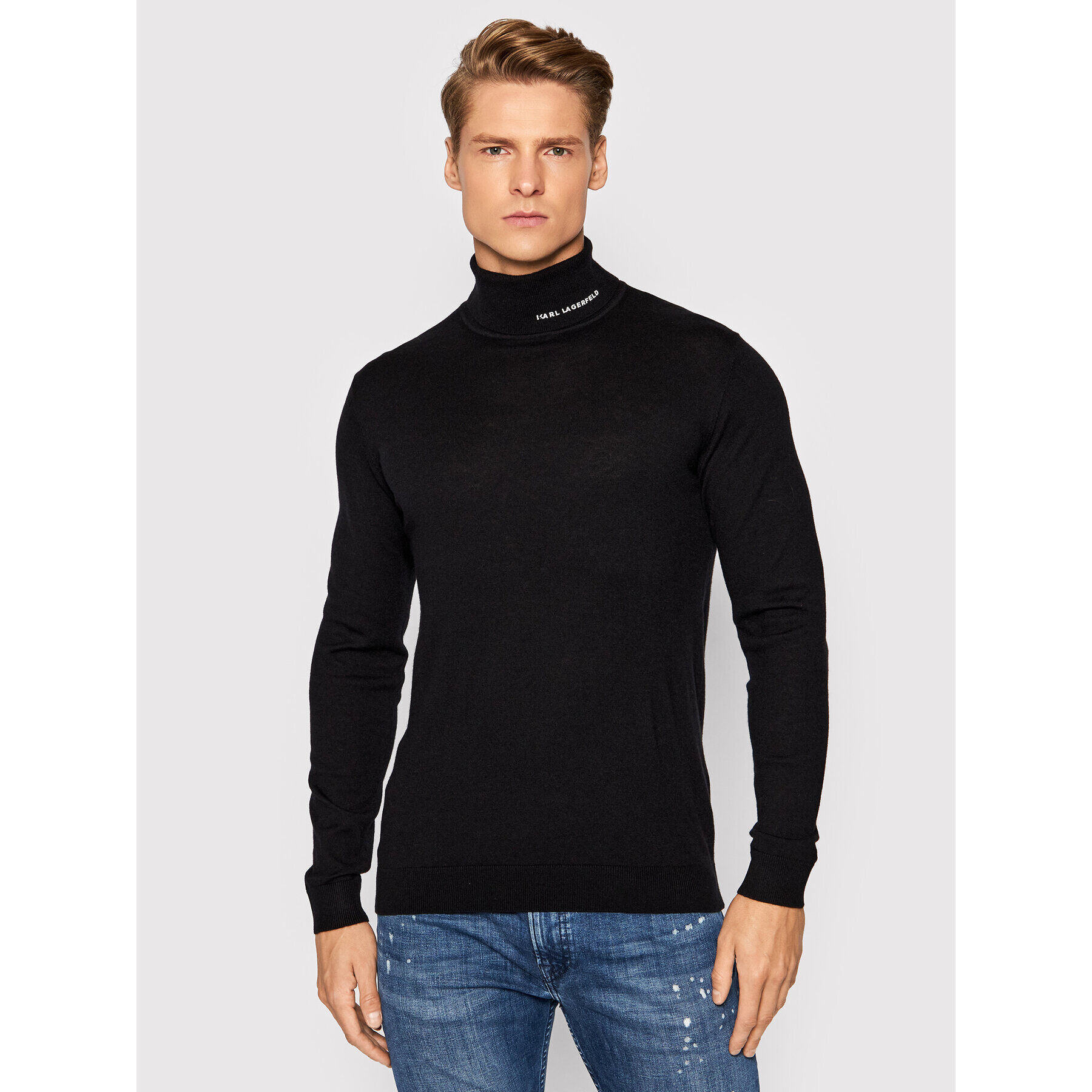 KARL LAGERFELD Rolák Knit 655047 512306 Černá Regular Fit - Pepit.cz