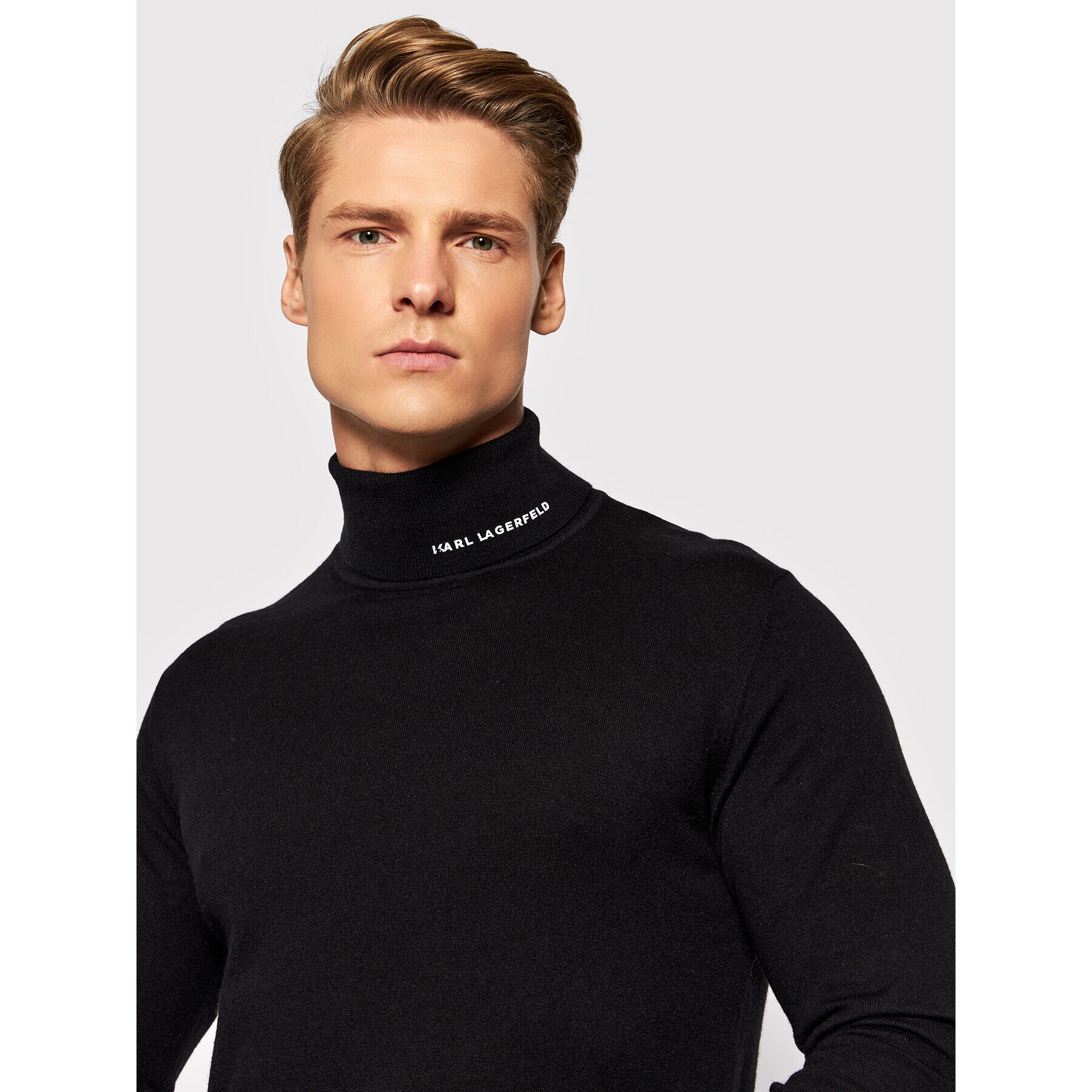 KARL LAGERFELD Rolák Knit 655047 512306 Černá Regular Fit - Pepit.cz