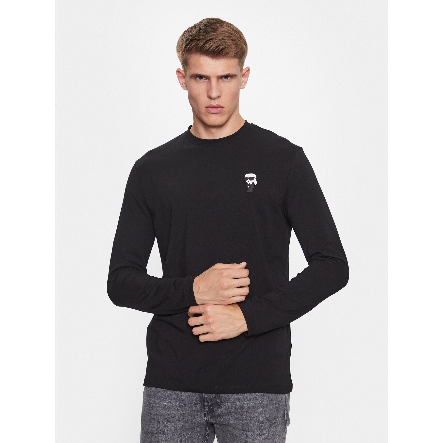 KARL LAGERFELD S dlouhým rukávem 755005 534221 Černá Regular Fit - Pepit.cz