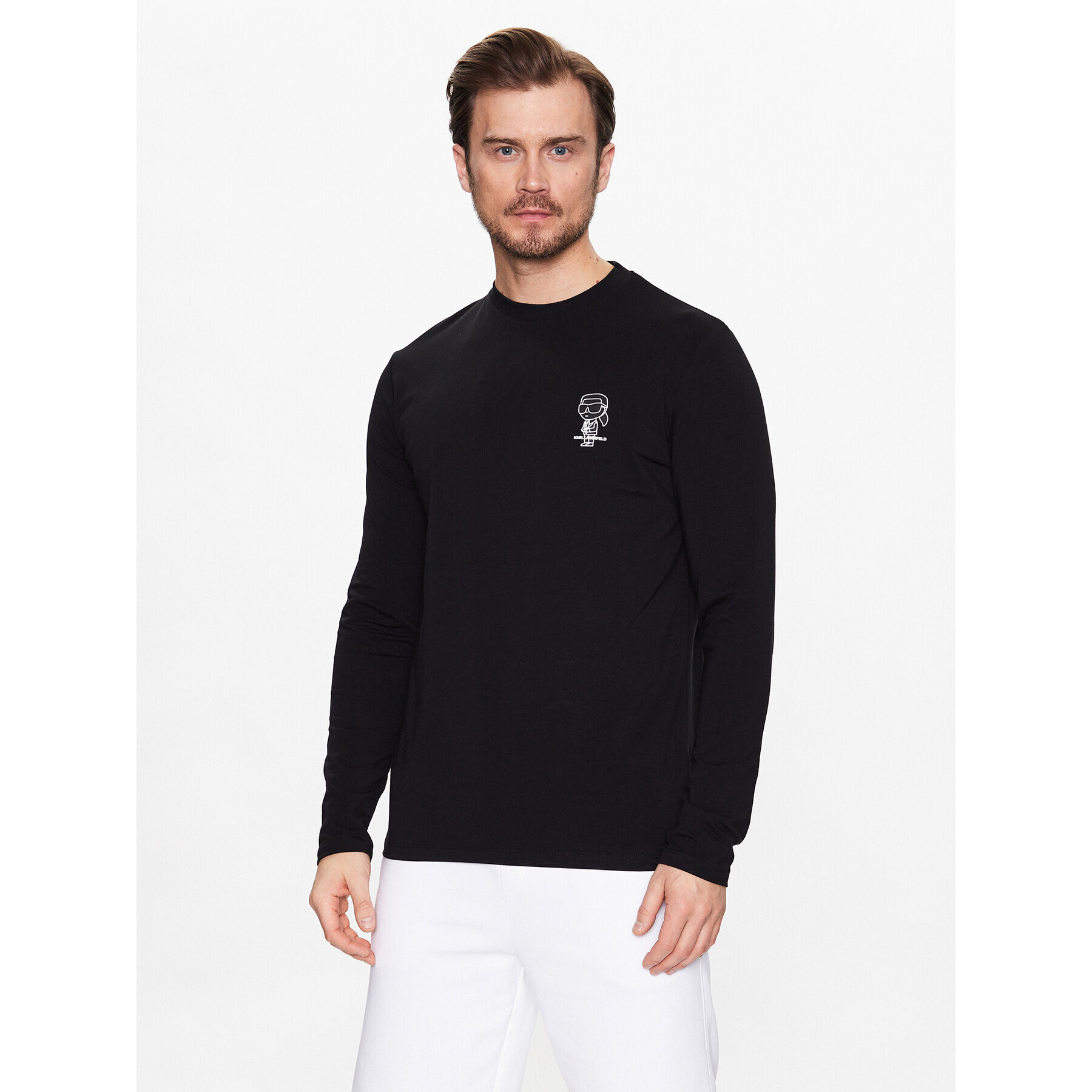 KARL LAGERFELD S dlouhým rukávem 755087 531221 Černá Regular Fit - Pepit.cz