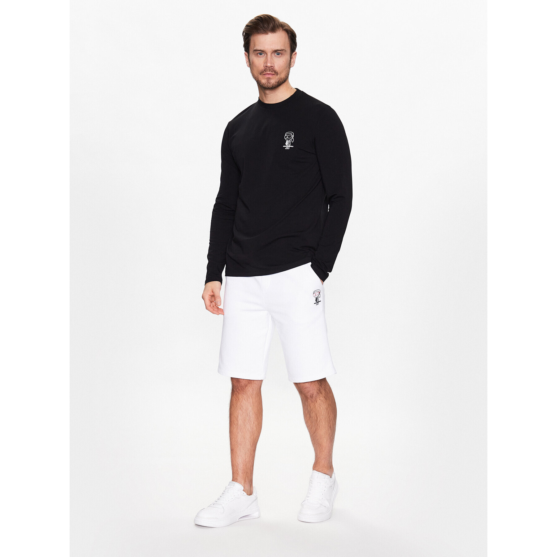 KARL LAGERFELD S dlouhým rukávem 755087 531221 Černá Regular Fit - Pepit.cz