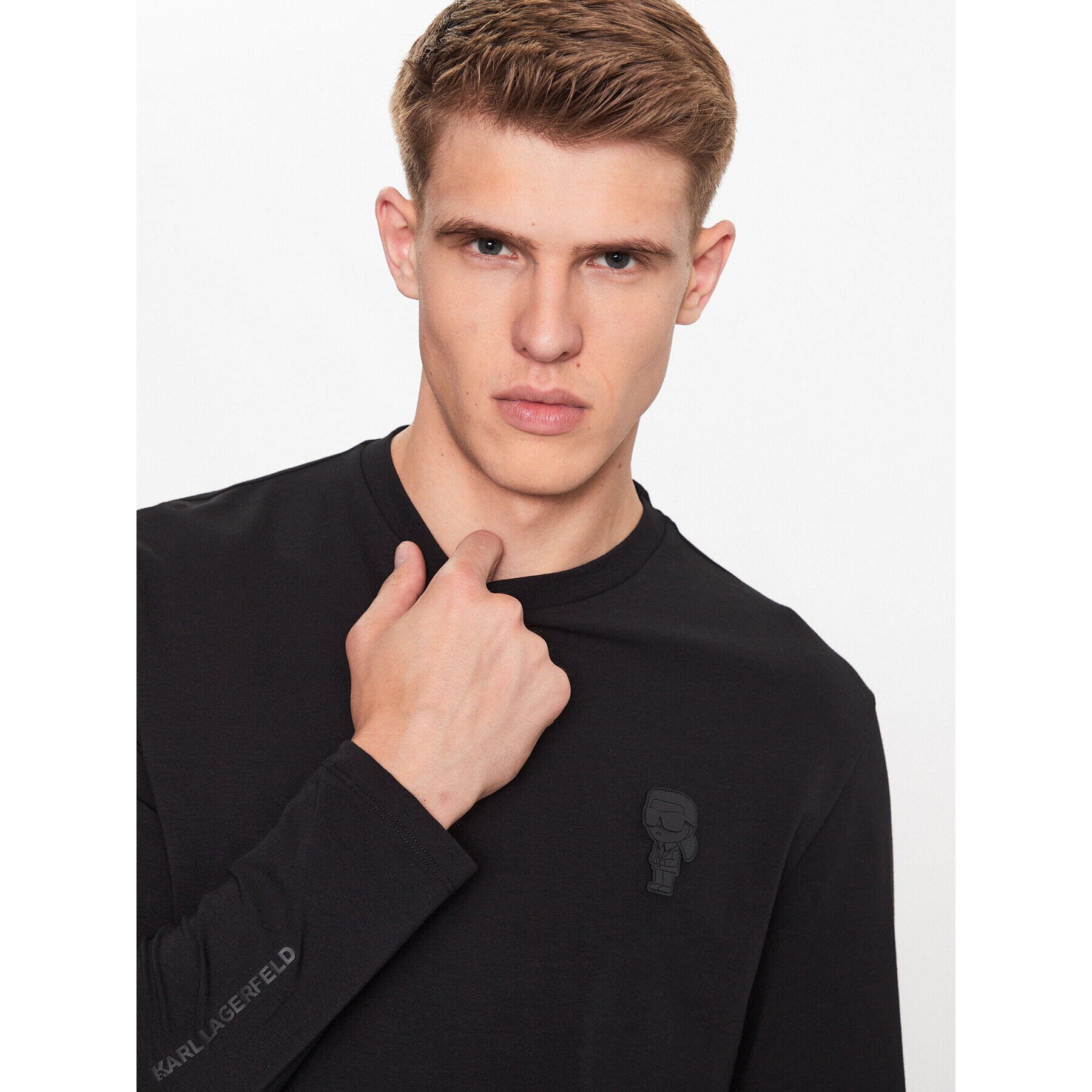 KARL LAGERFELD S dlouhým rukávem 755401 533221 Černá Regular Fit - Pepit.cz