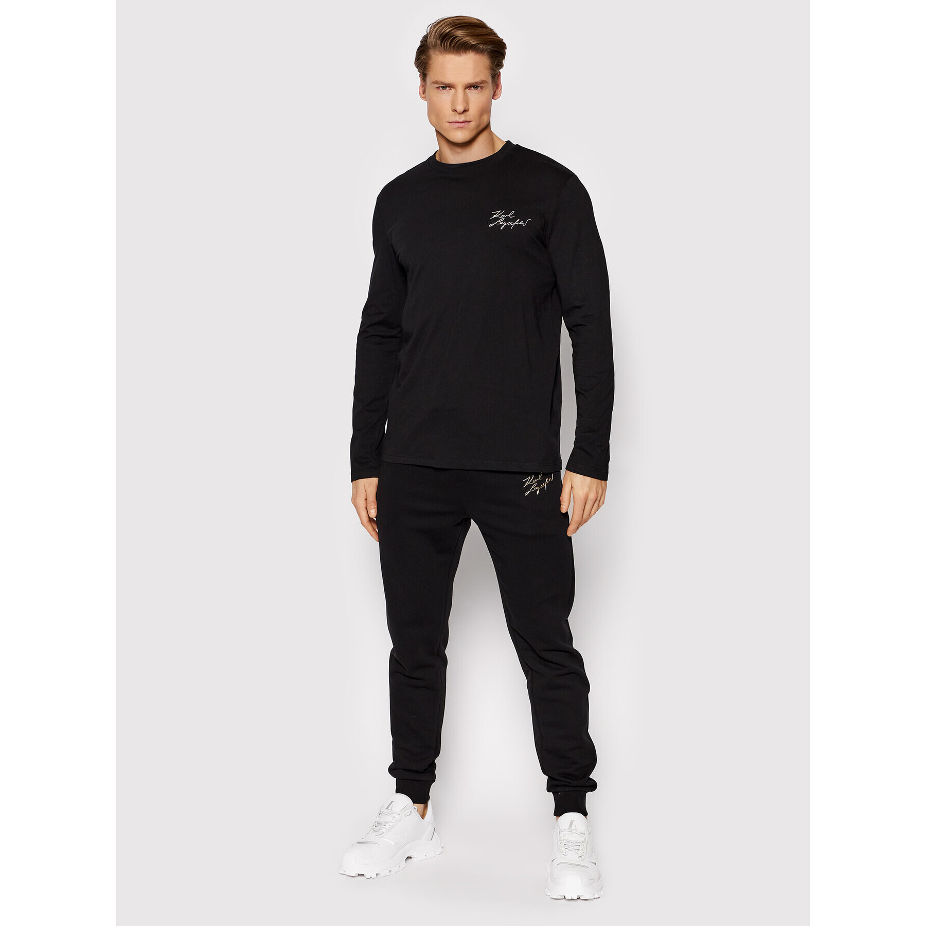 KARL LAGERFELD S dlouhým rukávem Crew Neck 755403 Černá Regular Fit - Pepit.cz