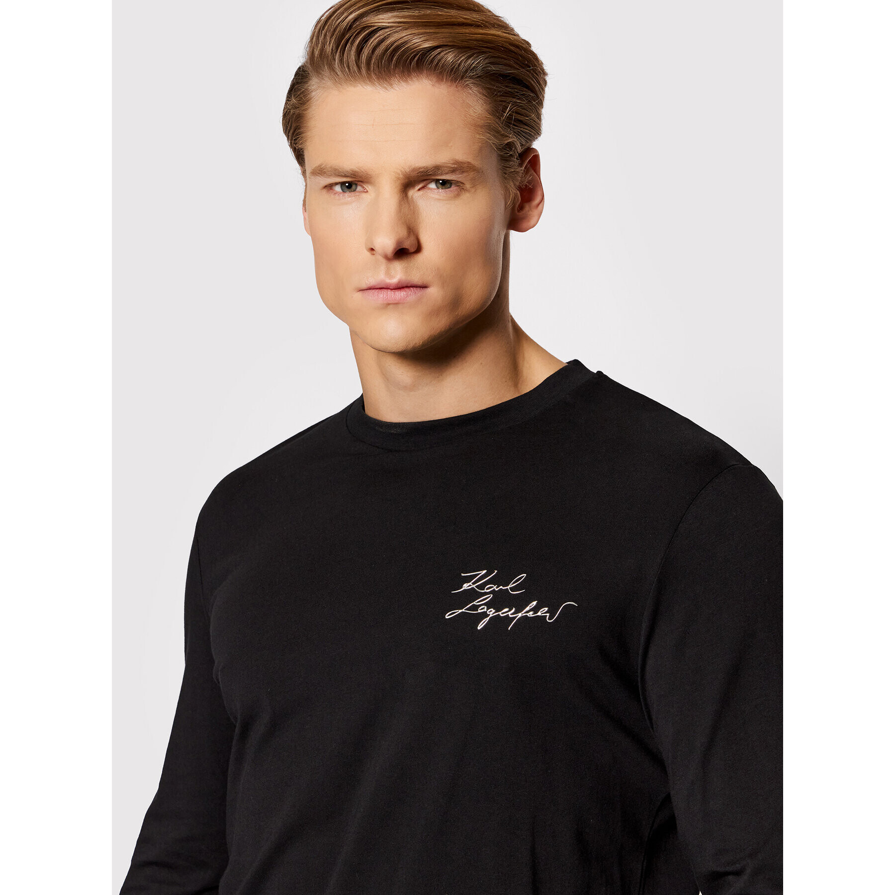 KARL LAGERFELD S dlouhým rukávem Crew Neck 755403 Černá Regular Fit - Pepit.cz