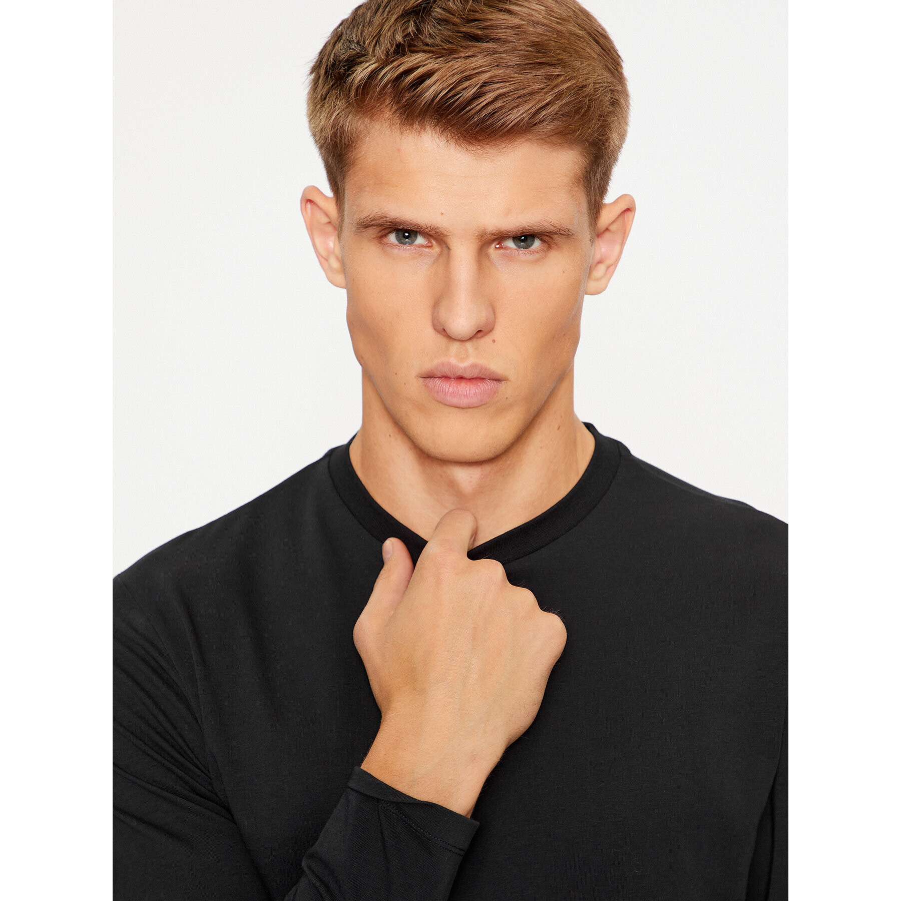 KARL LAGERFELD S dlouhým rukávem Longsleeve Undershirt 235M2107 Černá Regular Fit - Pepit.cz