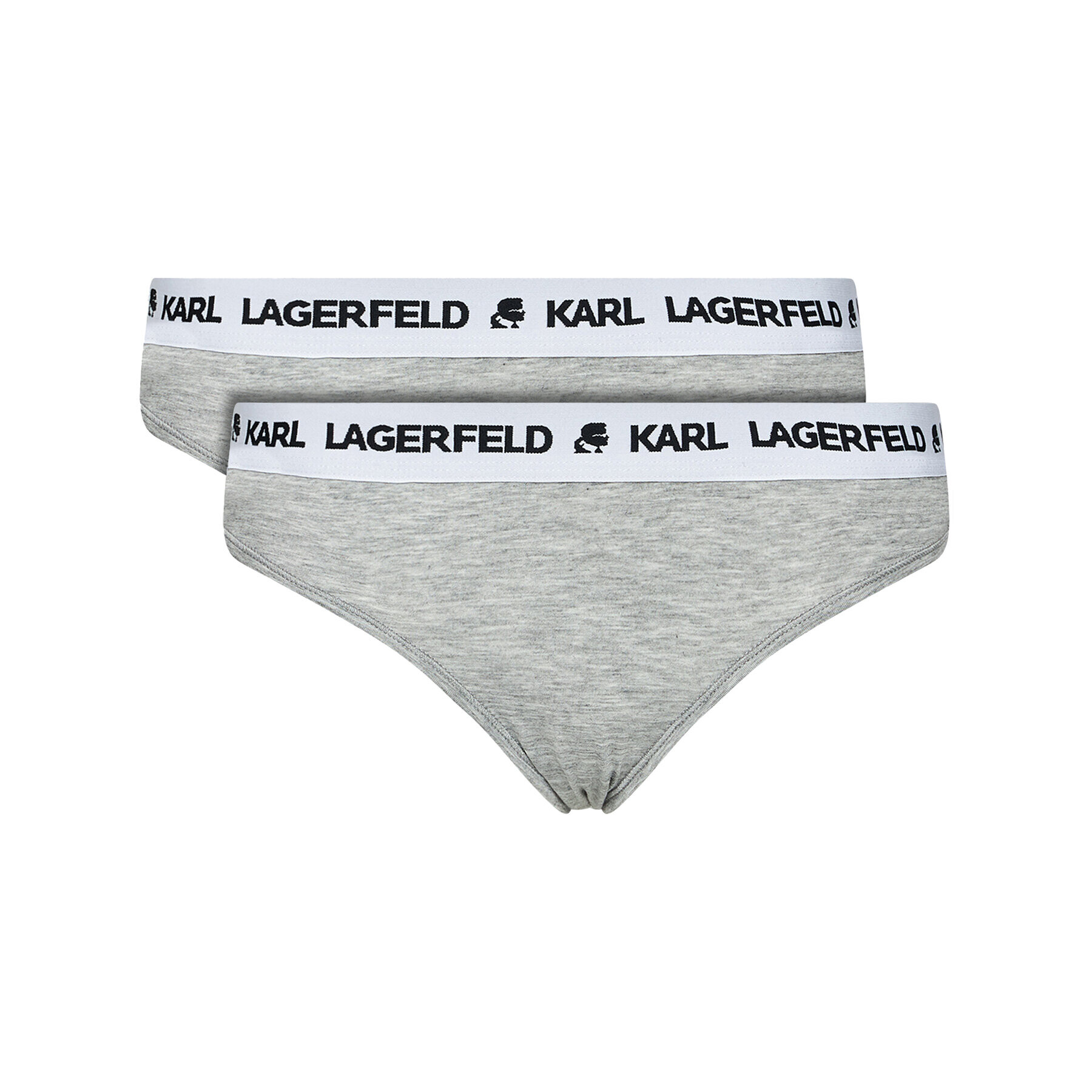 KARL LAGERFELD Sada 2 kusů klasických kalhotek Logo Hipsters Set 211W2125 Šedá - Pepit.cz