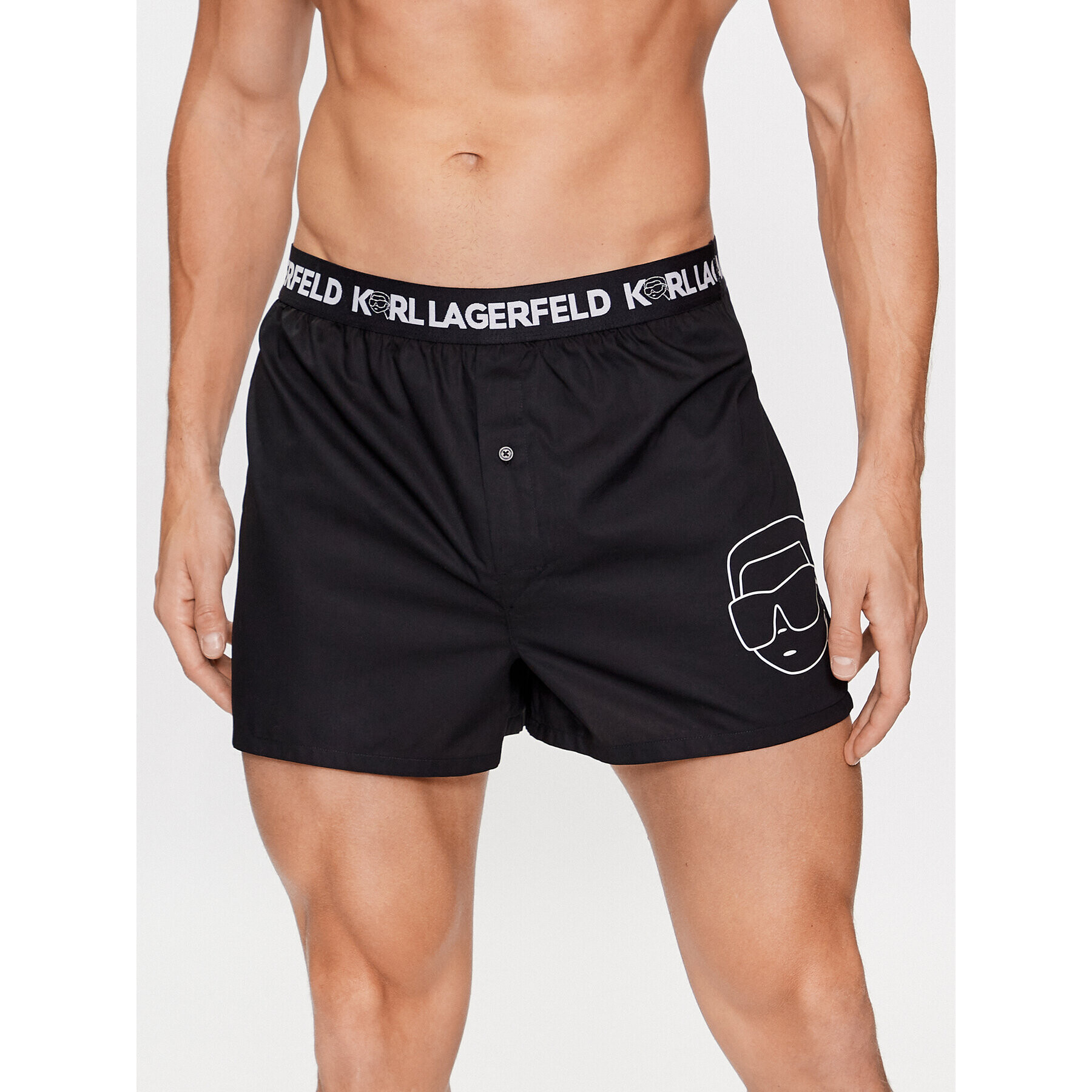 KARL LAGERFELD Sada 3 kusů boxerek Ikonik 2.0 Woven Boxer (X3) 235M2115 Černá - Pepit.cz