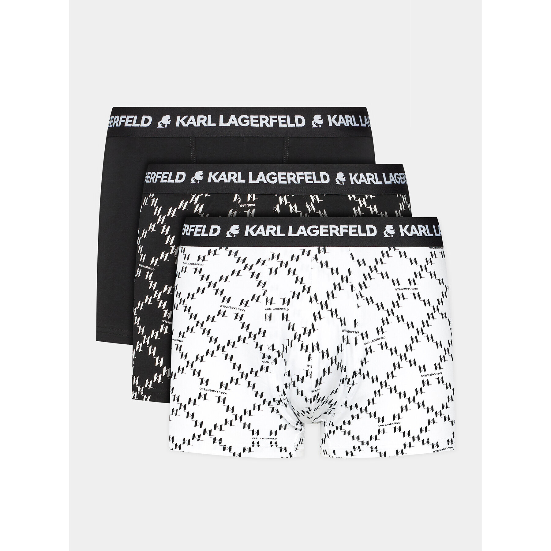 KARL LAGERFELD Sada 3 kusů boxerek Logo Monogram Trunk Set(3Pack) 225M2101 Černá - Pepit.cz