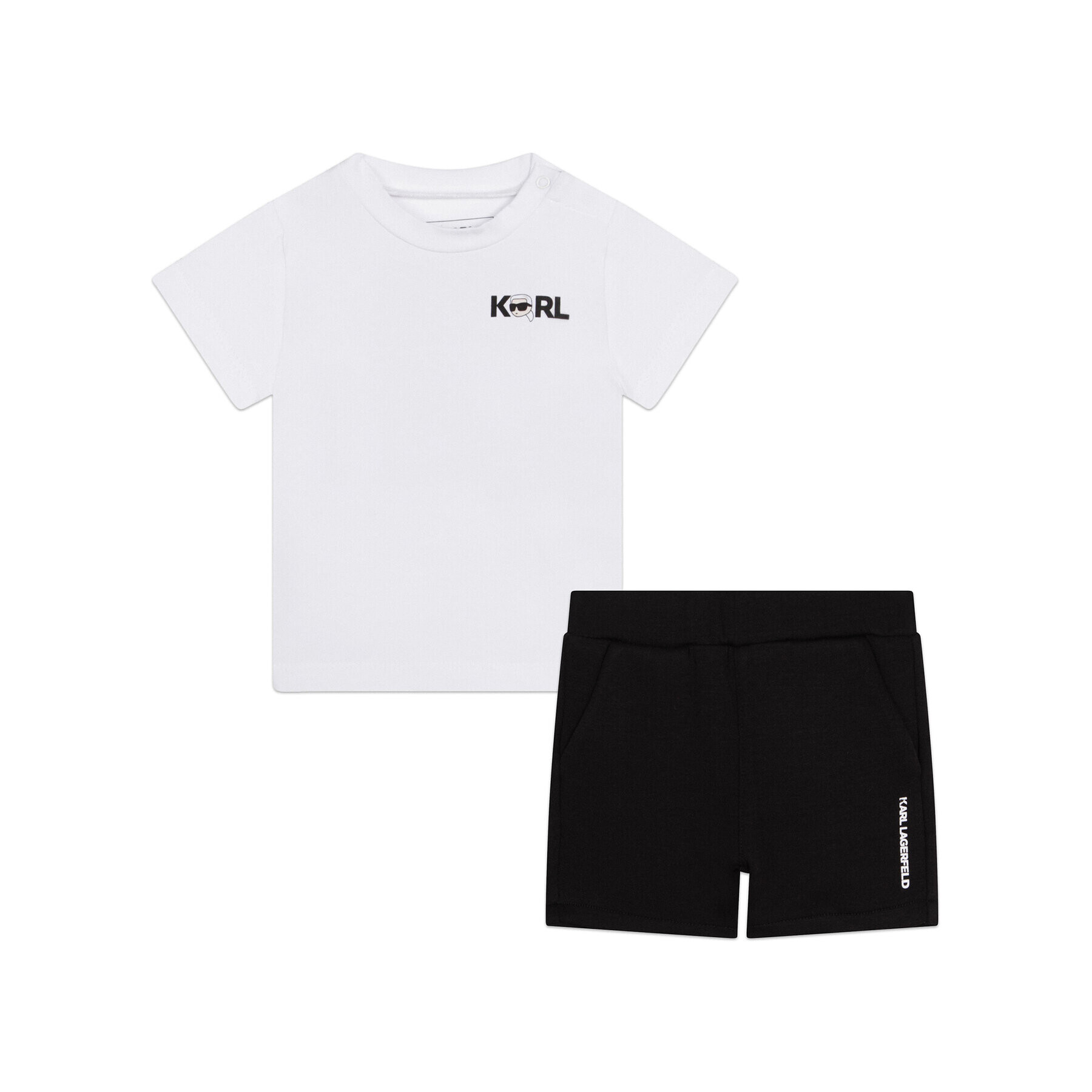 KARL LAGERFELD Sada T-shirt a šortky Z98132 M Bílá Regular Fit - Pepit.cz